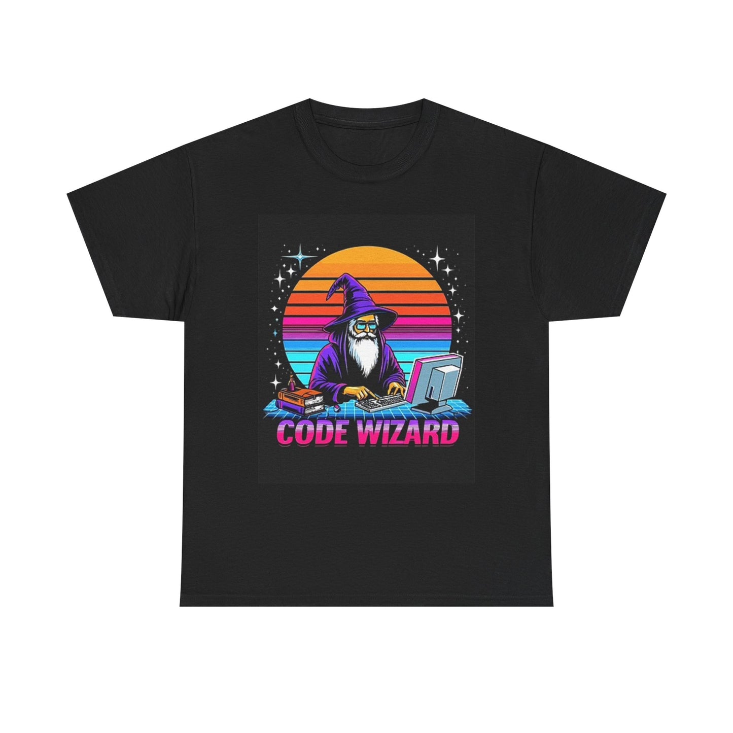 Code Wizard Funny Graphic T Shirt Jokes Humor Unisex Heavy Cotton Tee