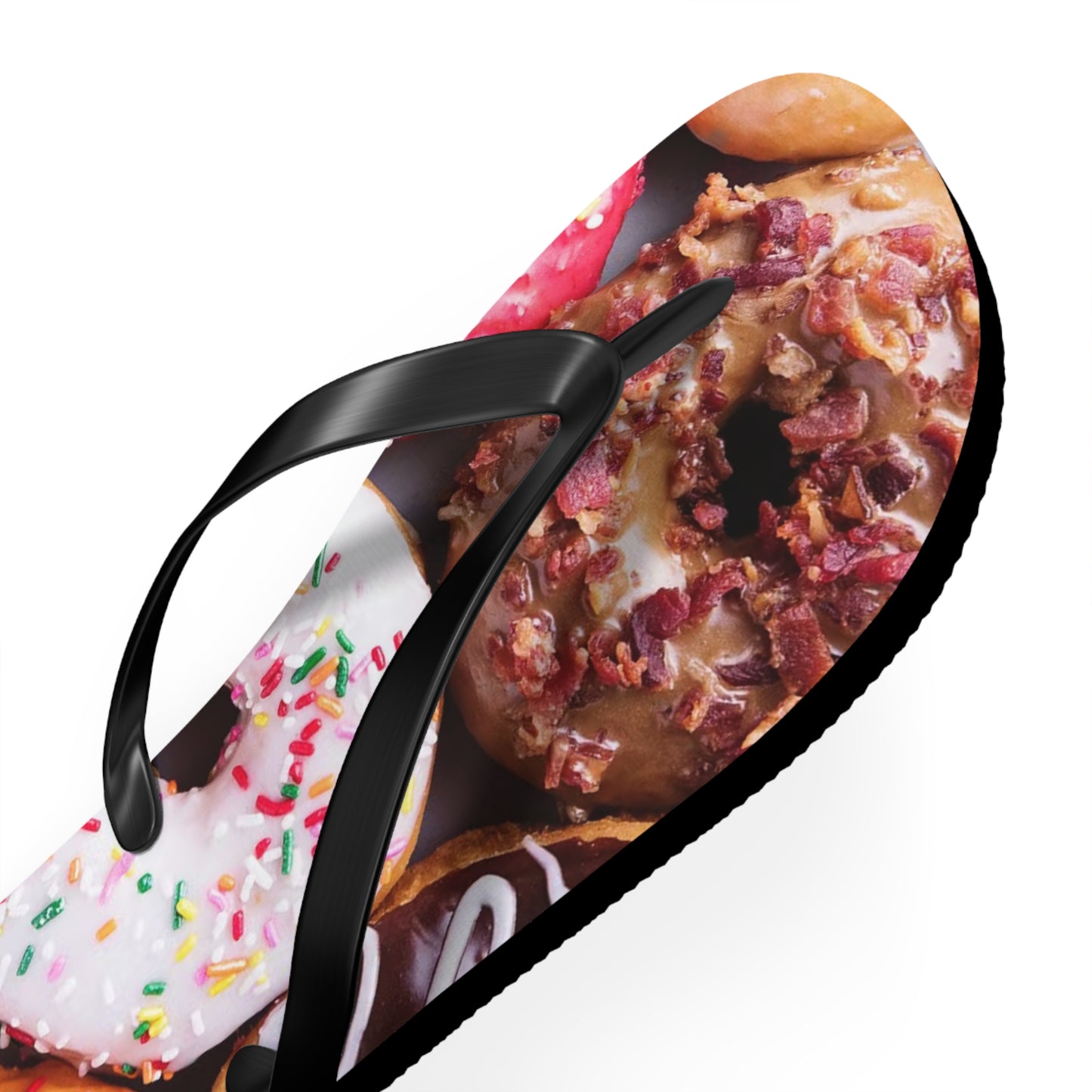 Donuts Funny Summer Sandals, Beach Shoes, Vacation Flip Flops, Pool Slides