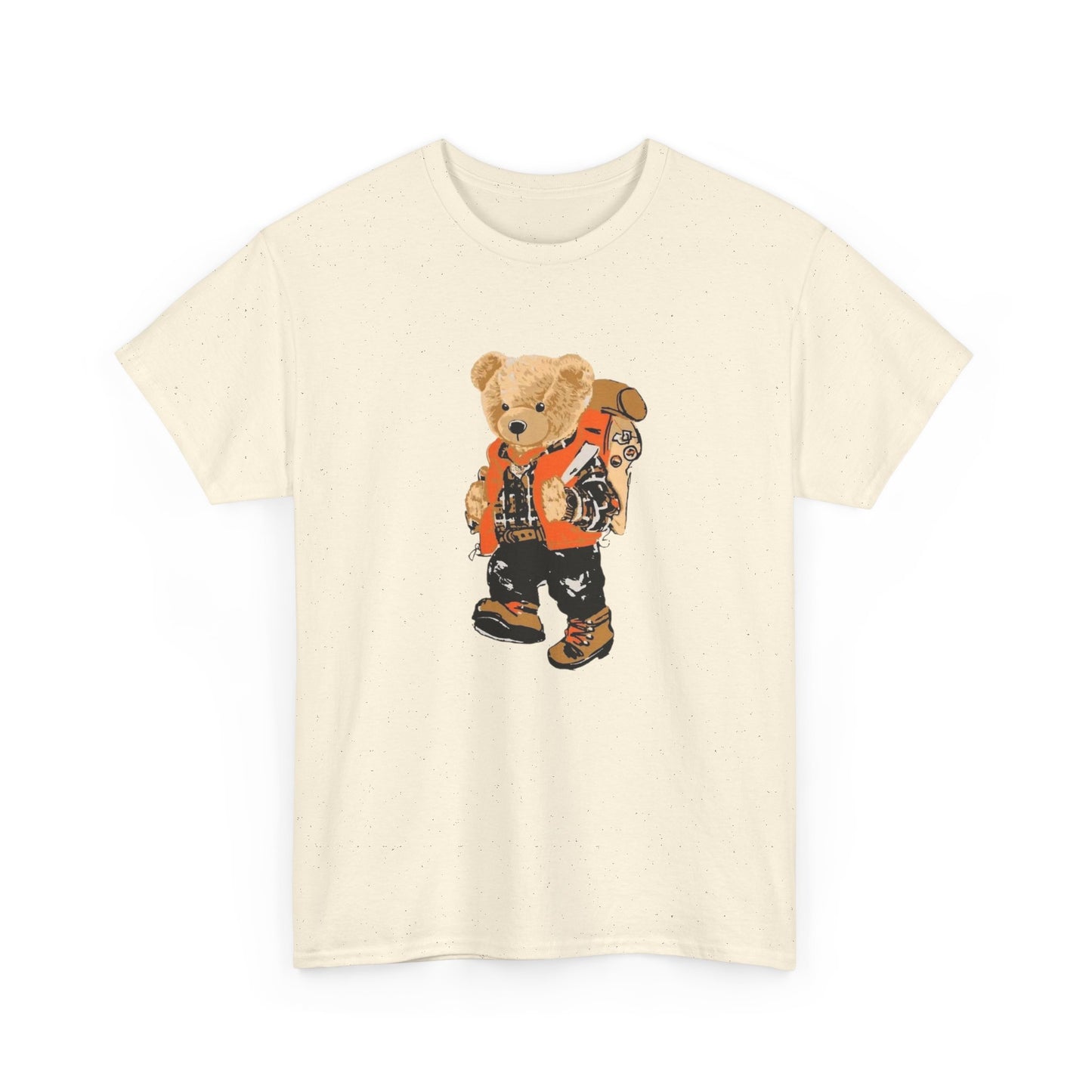 Camping Teddy Bear Graphic T Shirt Unisex Heavy Cotton Tee Gift Vintage