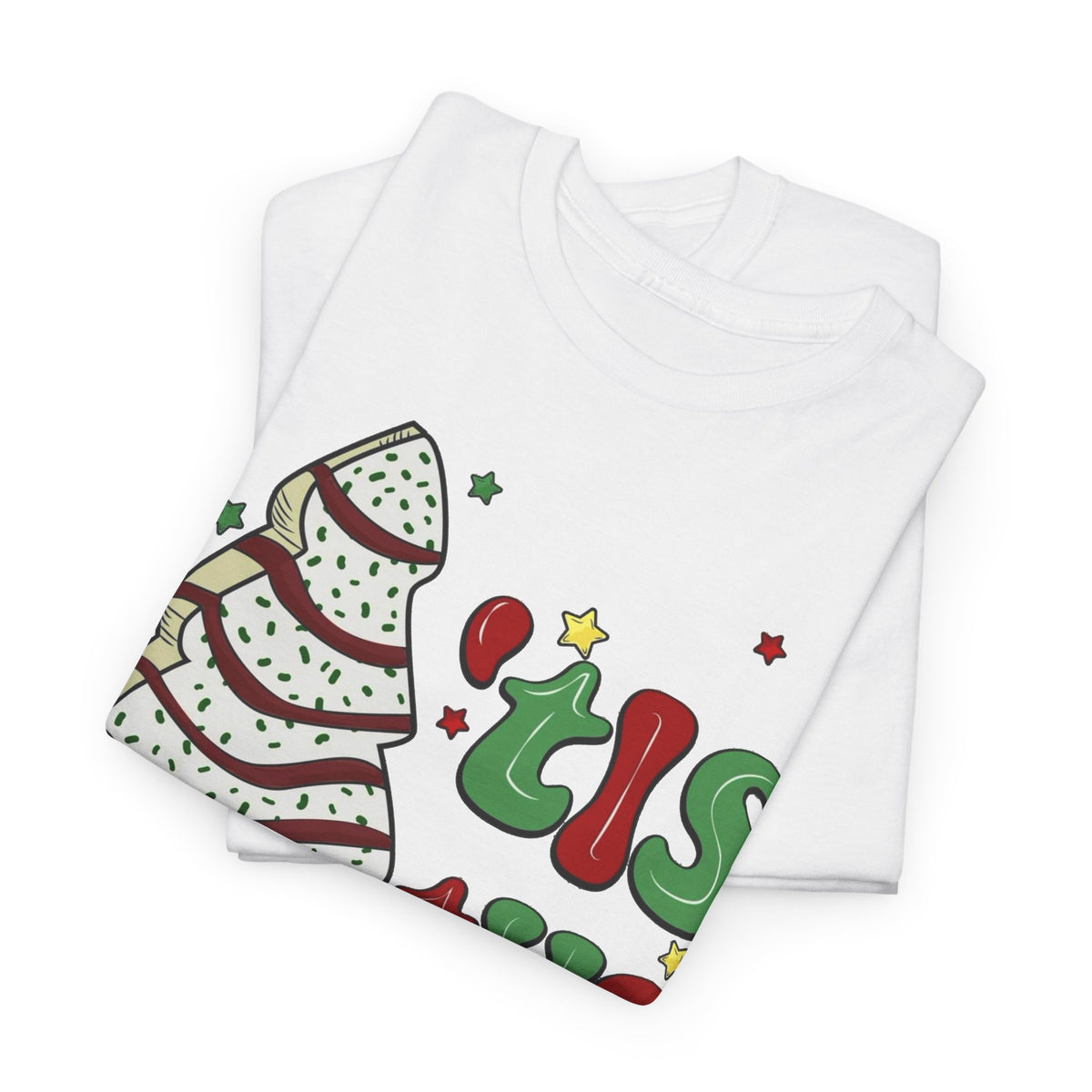 Tis the Season Christmas Tree T-Shirt Men's Graphic Tee Funny Cakes