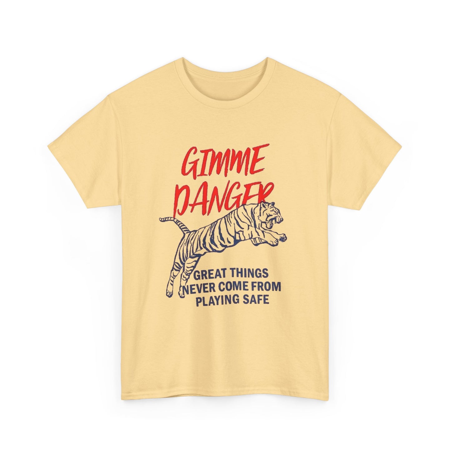 Gimme Danger Tiger Graphic T Shirt NEW Vintage Unisex Heavy Cotton Tee