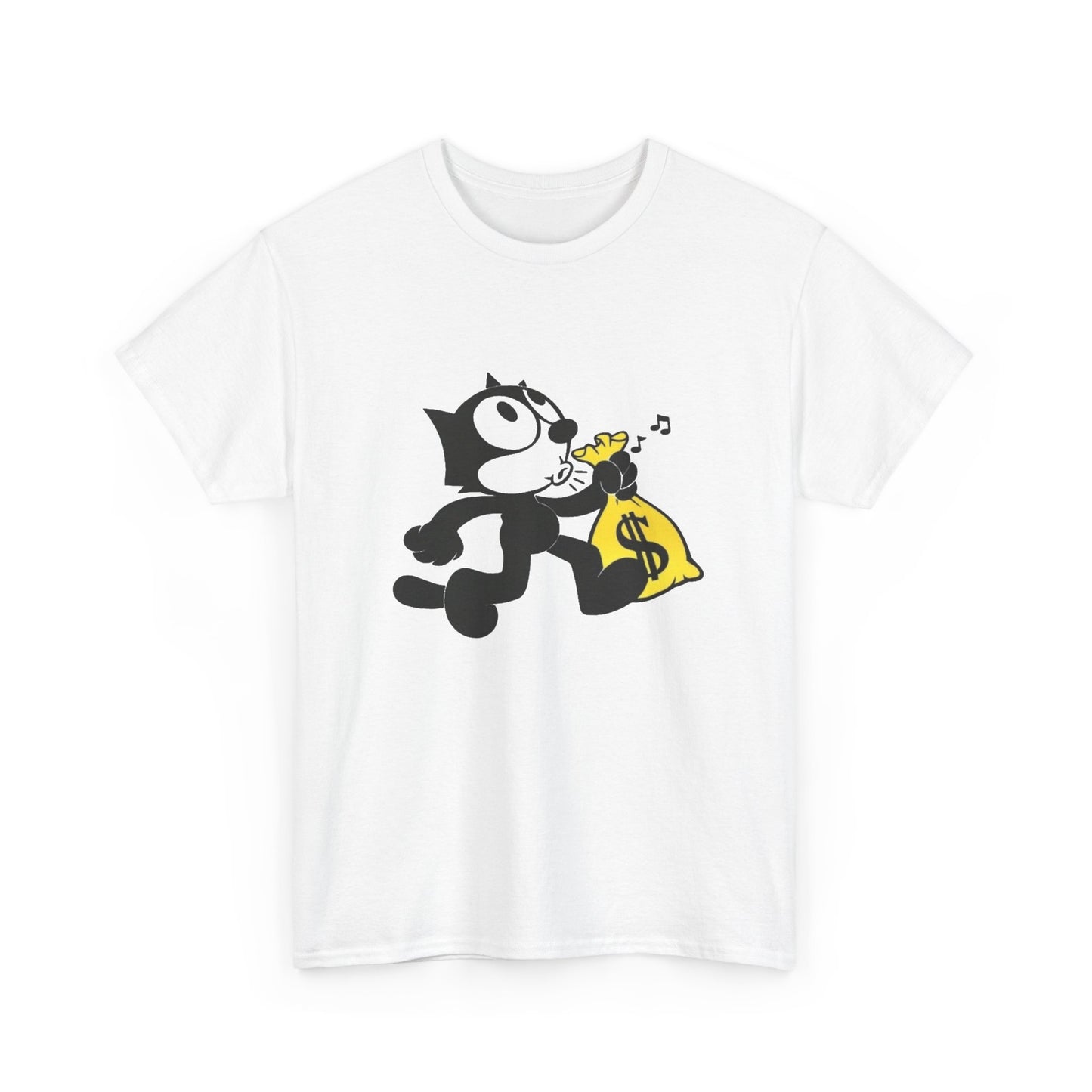 Money Bag Cat Graphic T Shirt NEW Vintage Unisex Heavy Cotton Tee