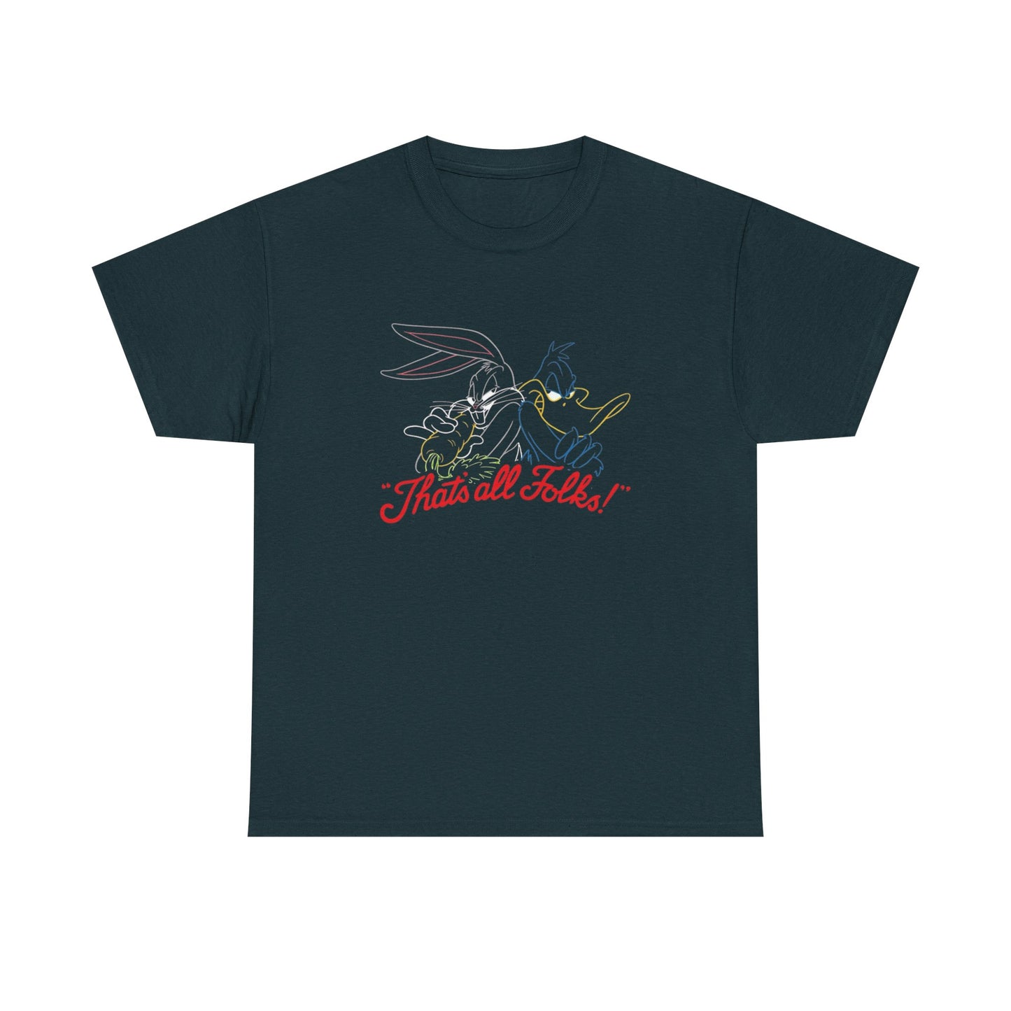 That's All Folks Vintage Cartoon Graphic T Shirt NEW ADULT Tee