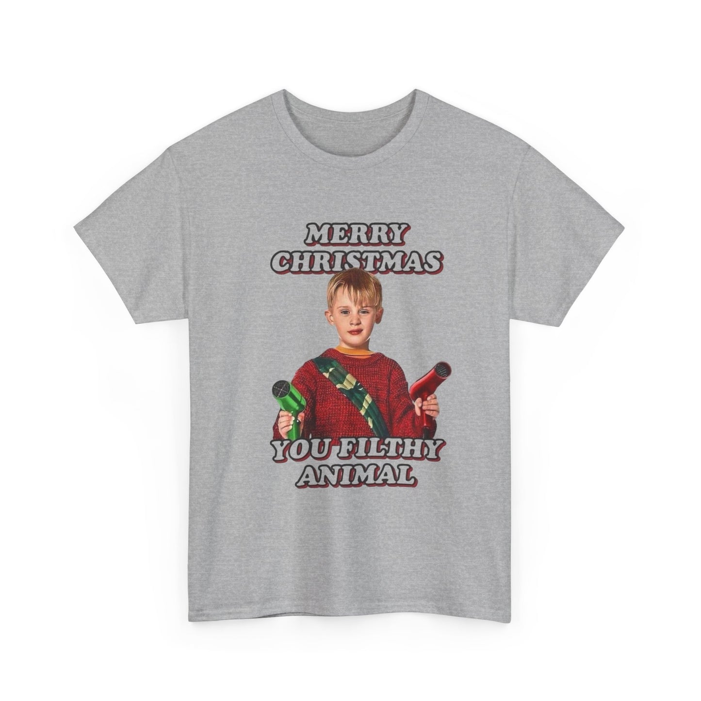 Merry Christmas You Filthy Animals Graphic T Shirt Home Alone Funny Tee