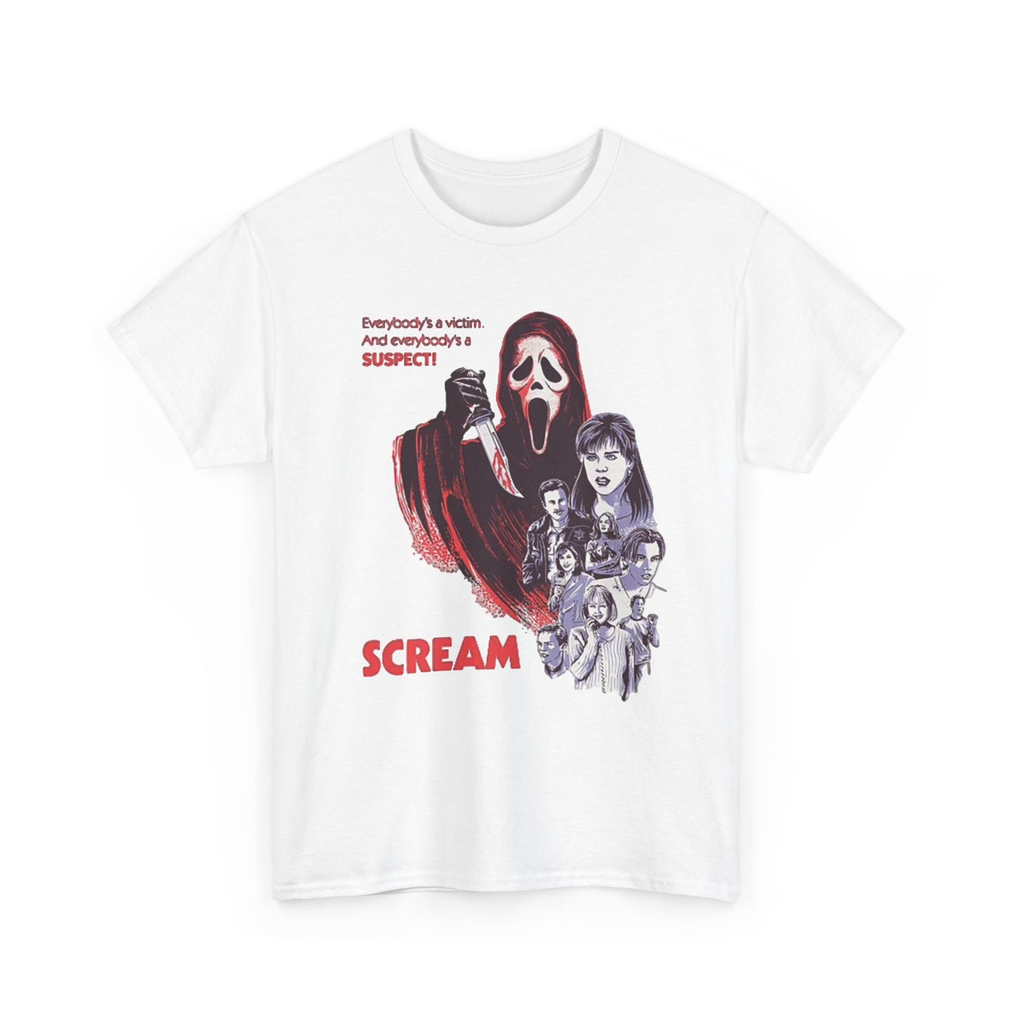 Scream Graphic T Shirt Retro Movie Horror Film Vintage Unisex Heavy Cotton Tee