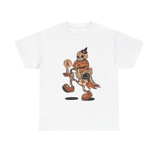 Pumpkin Head Halloween Graphic T Shirt Unisex Heavy Cotton Tee