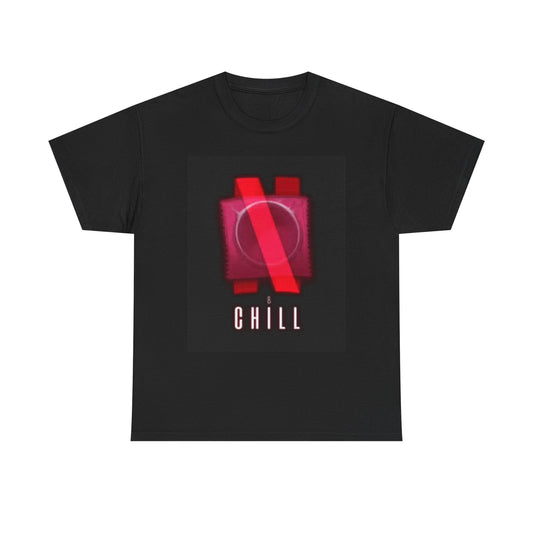 Netflix And Chill Funny Graphic Shirt BRAND NEW Apparel Unisex Heavy Cotton Tee