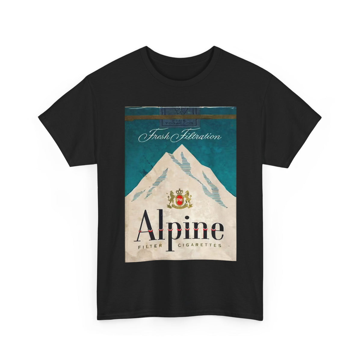 Alpine Cigarette Poster Tshirt Vintage NewPort Menthol Retro Unisex Heavy Cotton