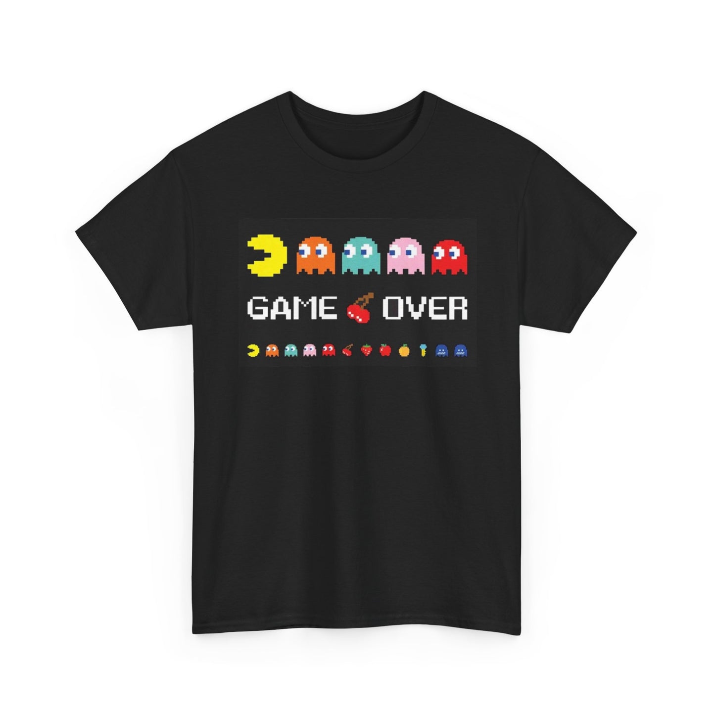 Game Over Pacman Tshirt Retro Arcade Gaming Graphic Unisex Heavy Cotton Tee