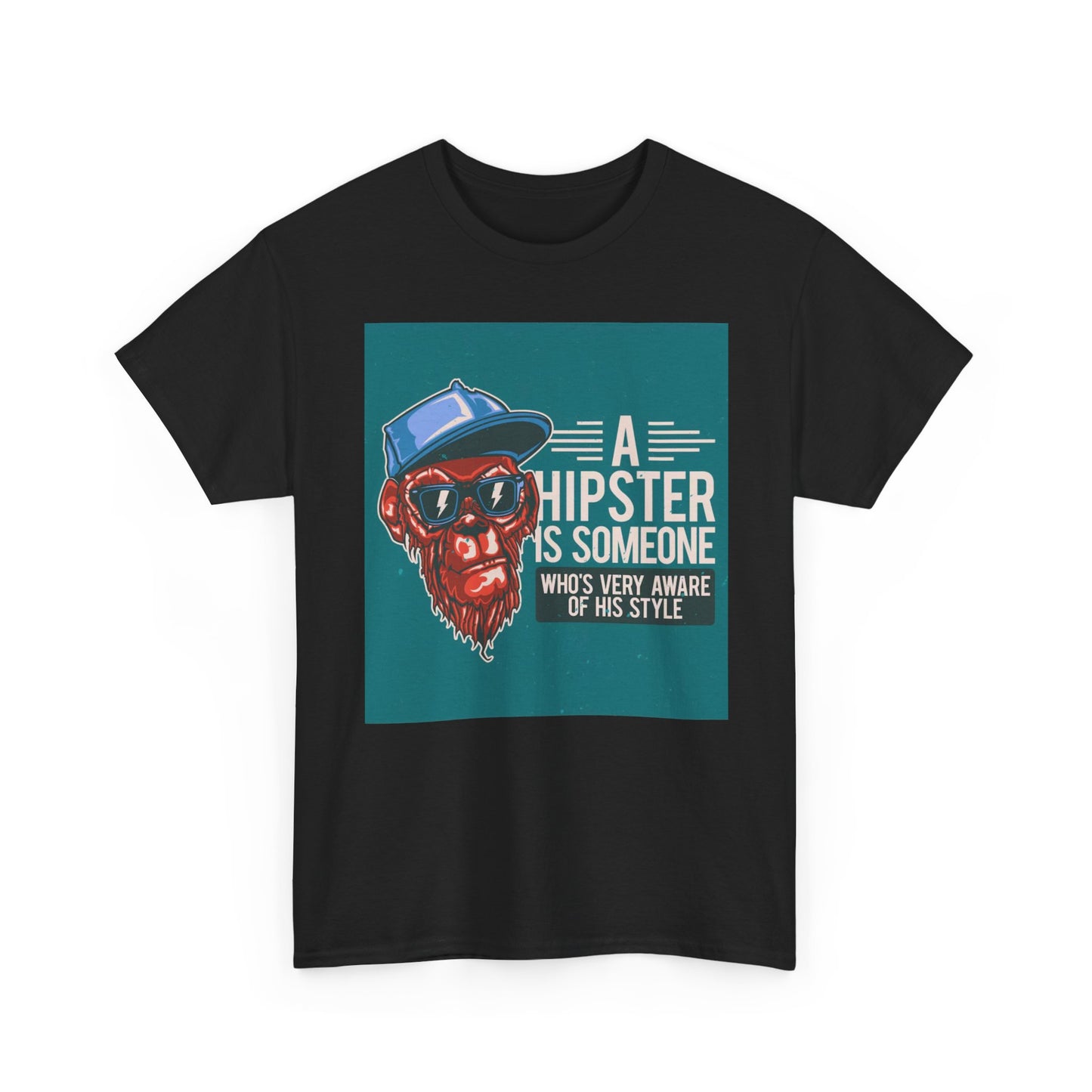 A Hipster Graphic T Shirt Retro Unisex Heavy Cotton Tee