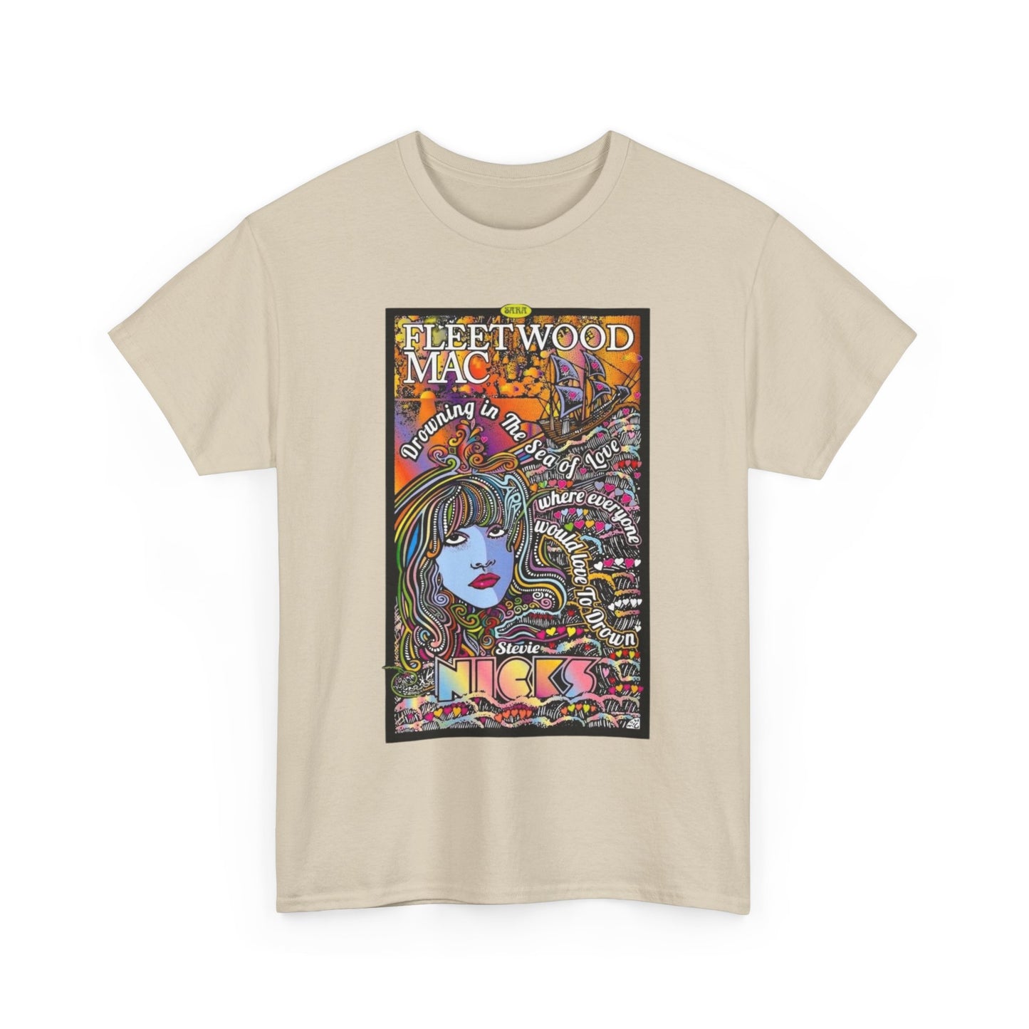 Fleetwood Mac T-shirt graphic vintage art 70s Unisex Heavy Cotton Tee
