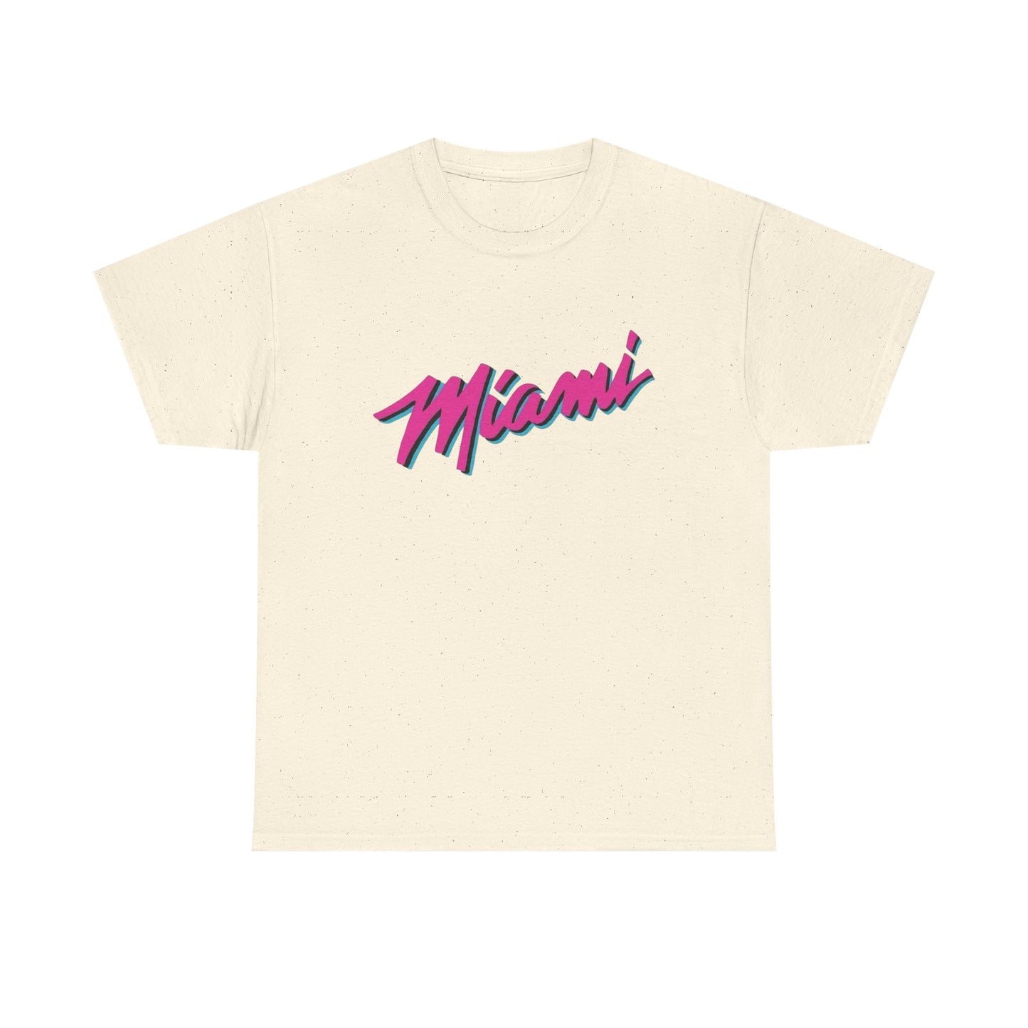 Miami Logo Neon Graphic T Shirt ALL SIZES Tee Unisex Heavy Cotton
