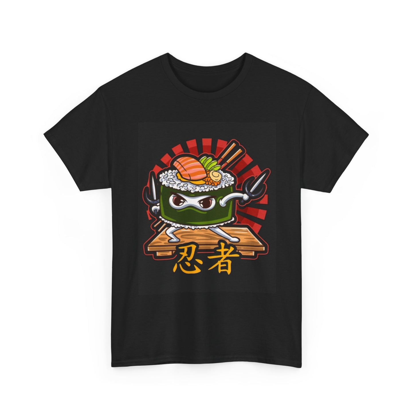 Sushi Ninja Funny Graphic T Shirt Unisex Heavy Cotton Tee