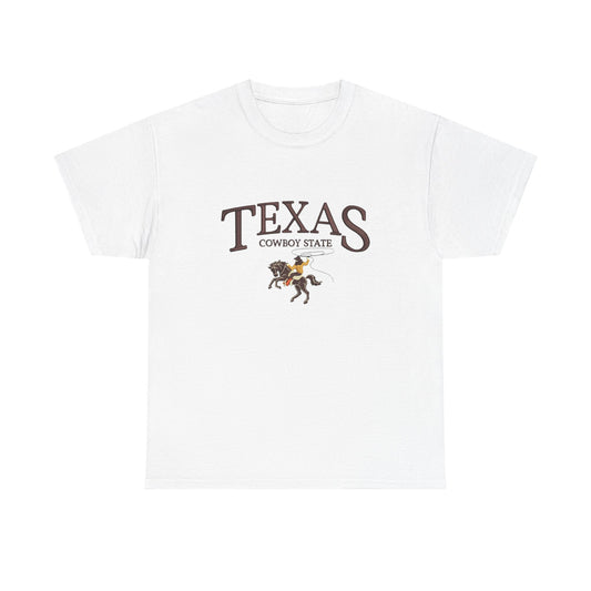 Texas Cowboy State Graphic T Shirt NEW Unisex Heavy Cotton Tee