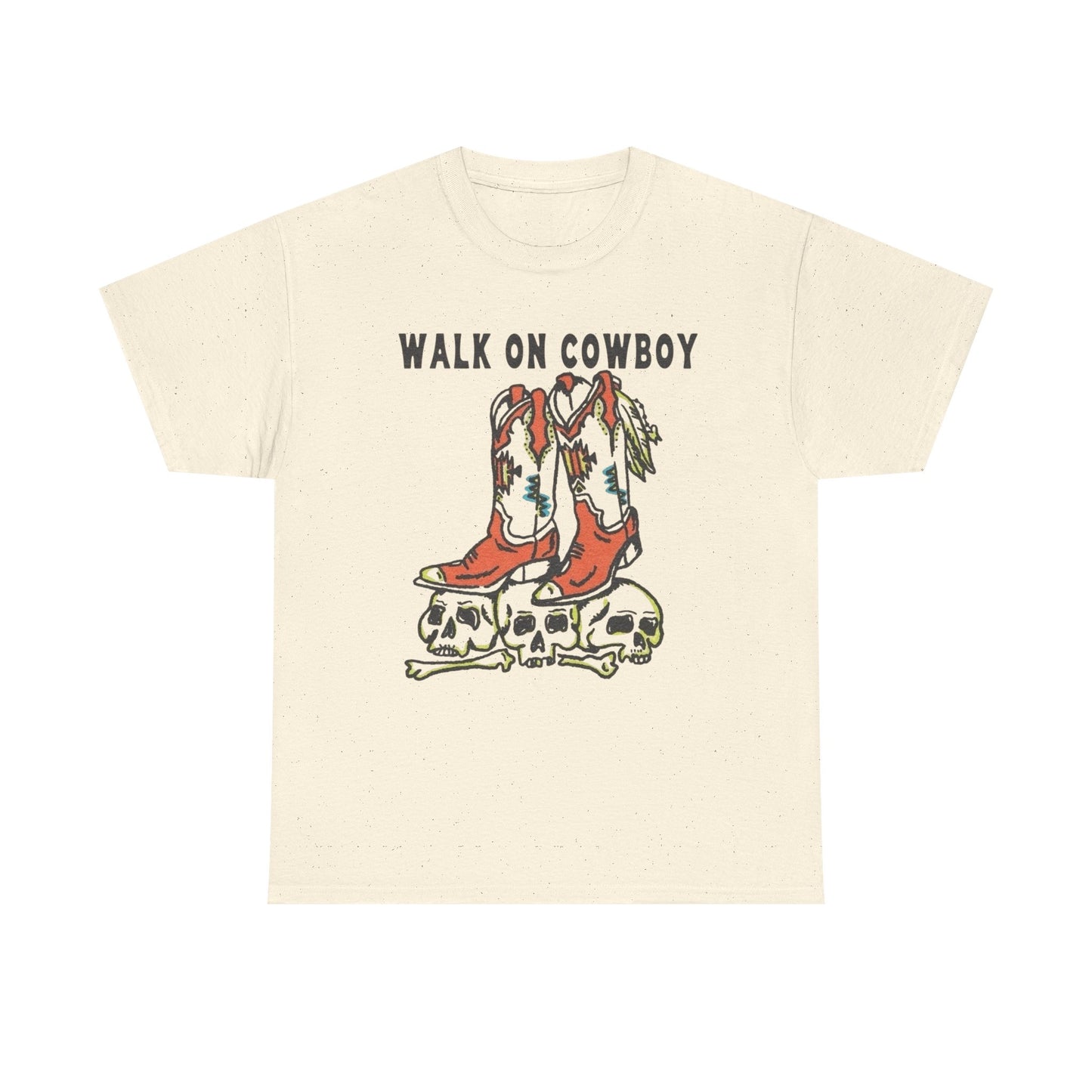 Walk On Cowboy Graphic T Shirt Unisex Heavy Cotton Tee