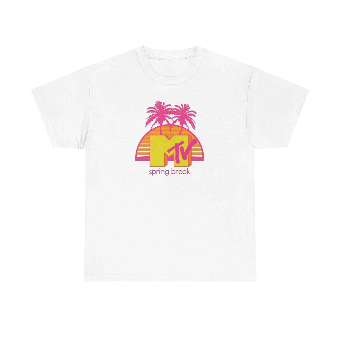 MTV Spring Break Vintage Tropical Graphic T-Shirt Unisex Heavy Cotton Tee