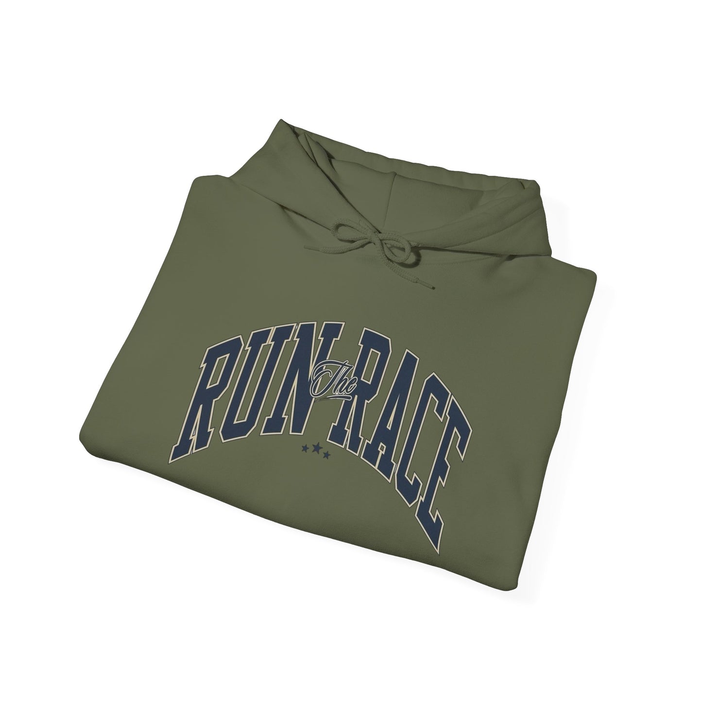 Run The Race Graphic Hoodie Heavy Blend Sweatshirt NEW