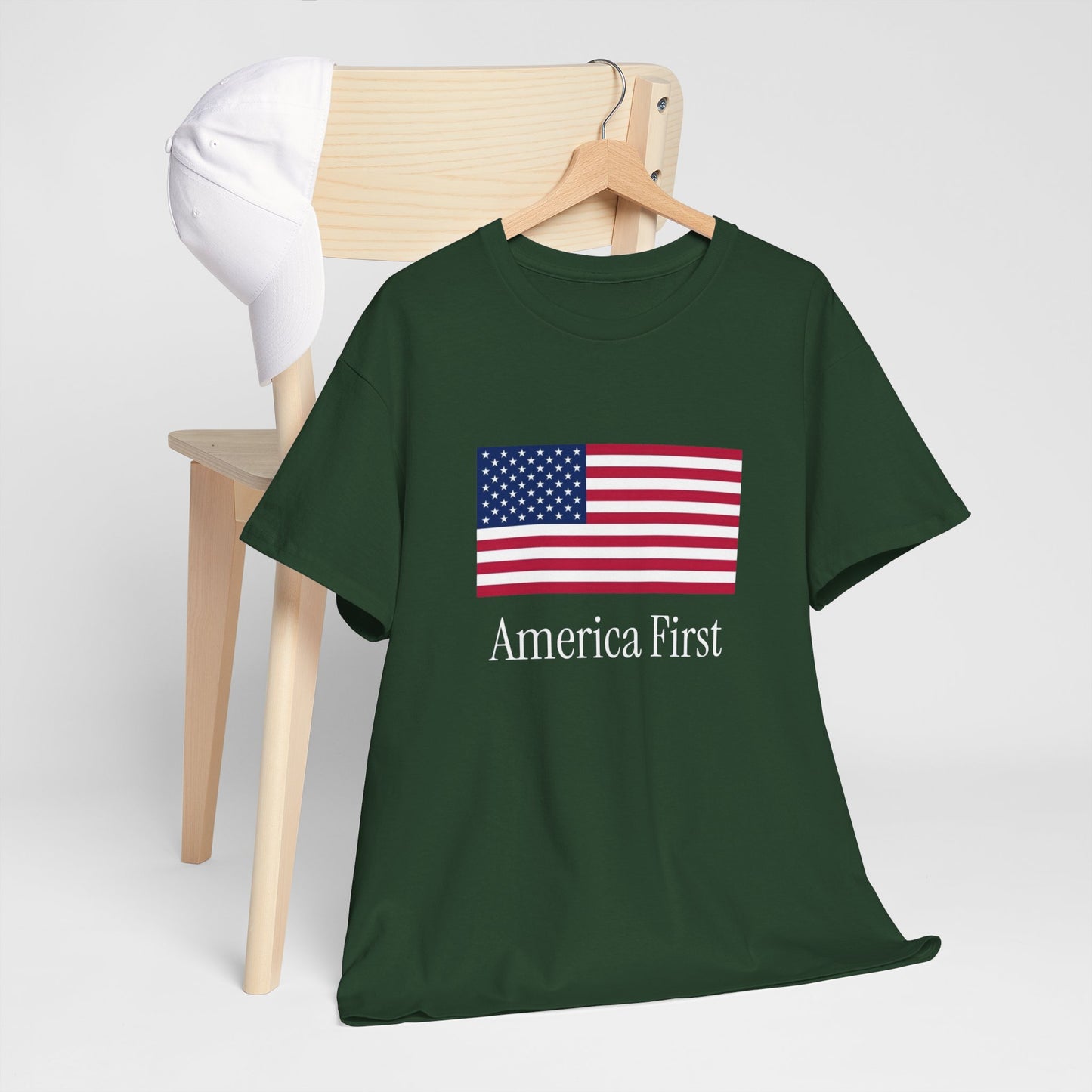 America First USA Flag Graphic T Shirt Heavy Cotton Tee NEW ADULT UNISEX