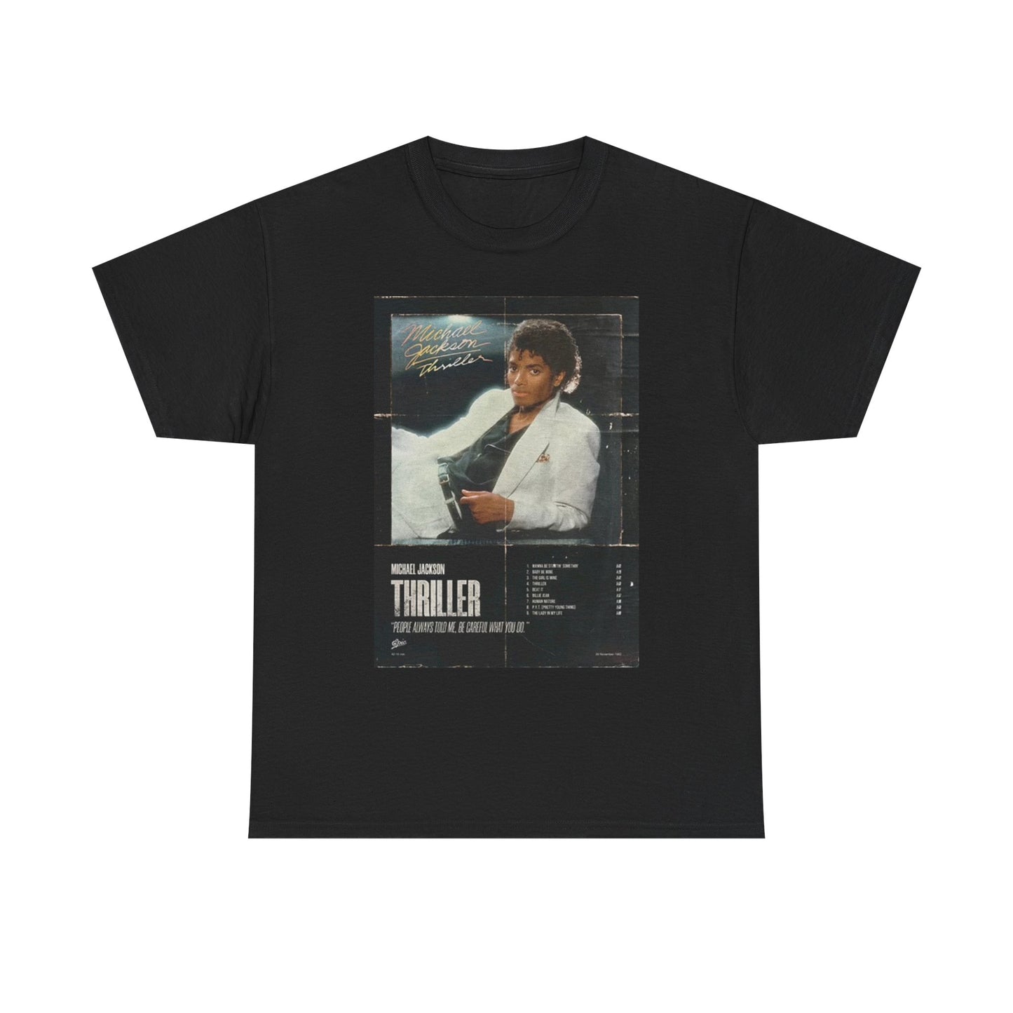 Thriller Vintage Album Cover T Shirt Vintage Unisex Heavy Cotton Tee