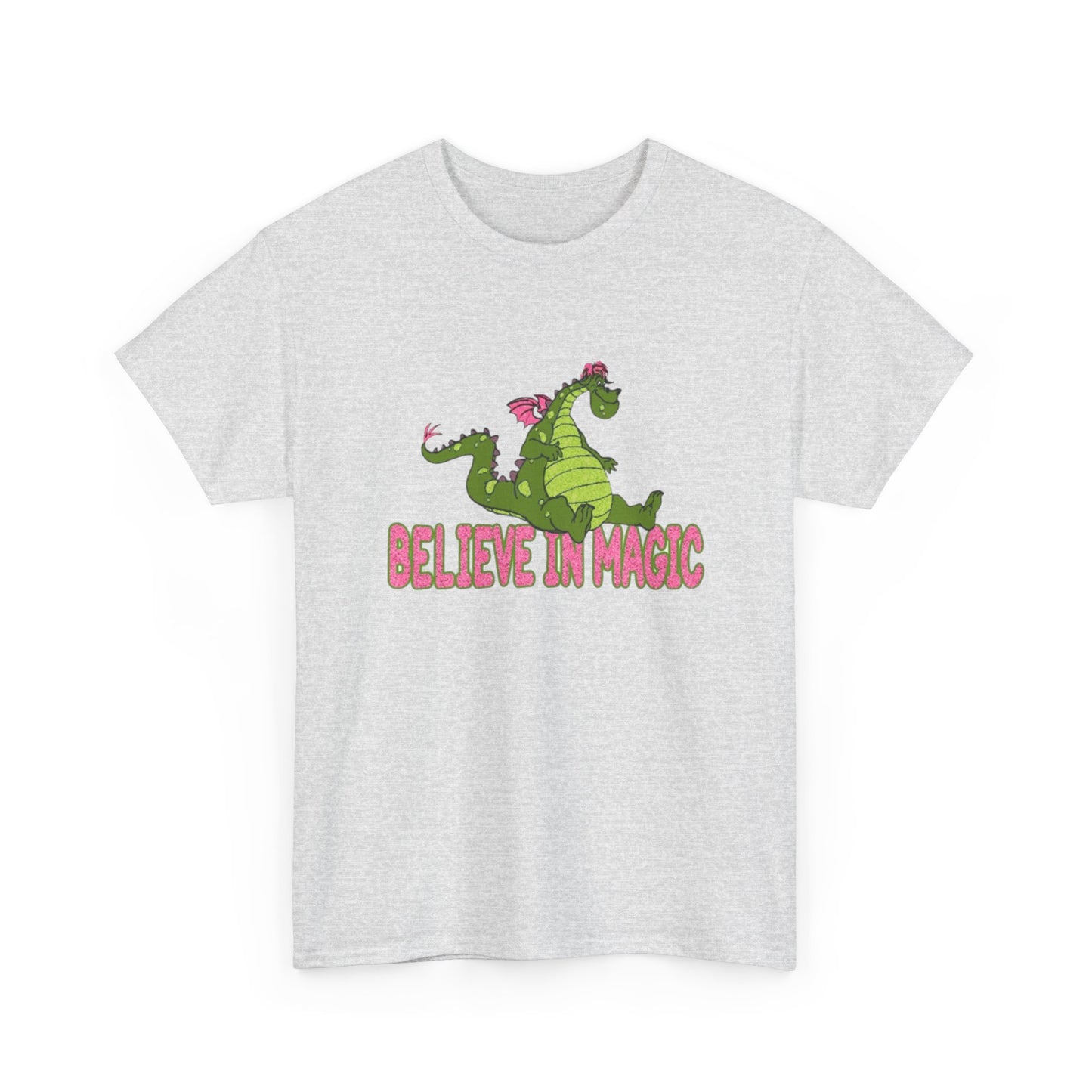 Believe In Magic T Shirt Funny Puff the Magic Dragon Graphic Unisex Heavy Cotton
