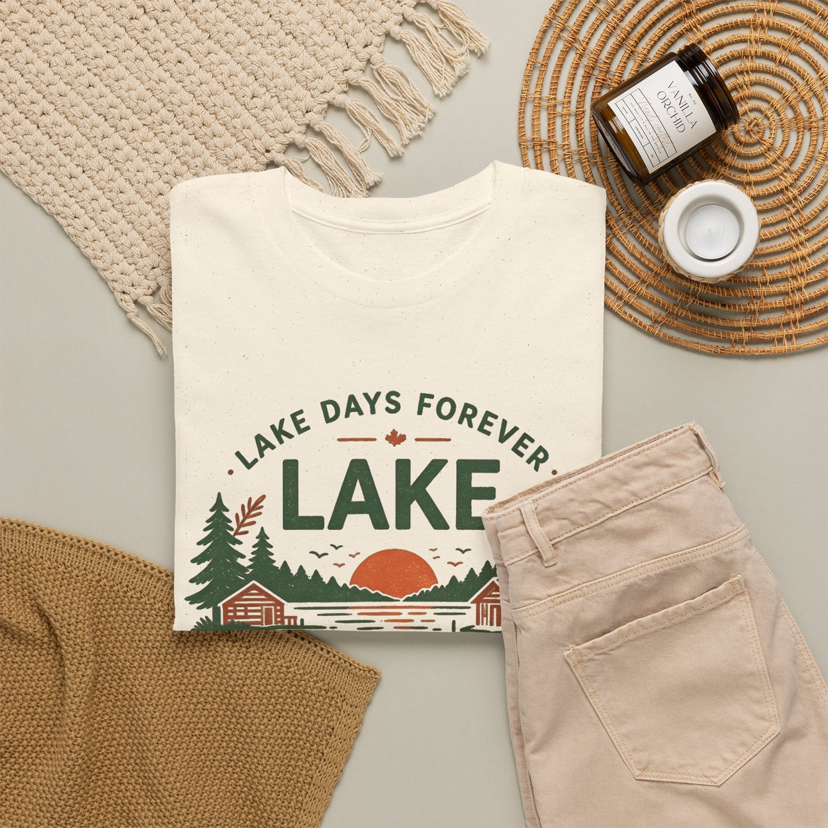 Ontario Cabin Lake T-Shirt | Lake Days Forever, No Phones Just Pine Trees Men's Graphic T Shirt