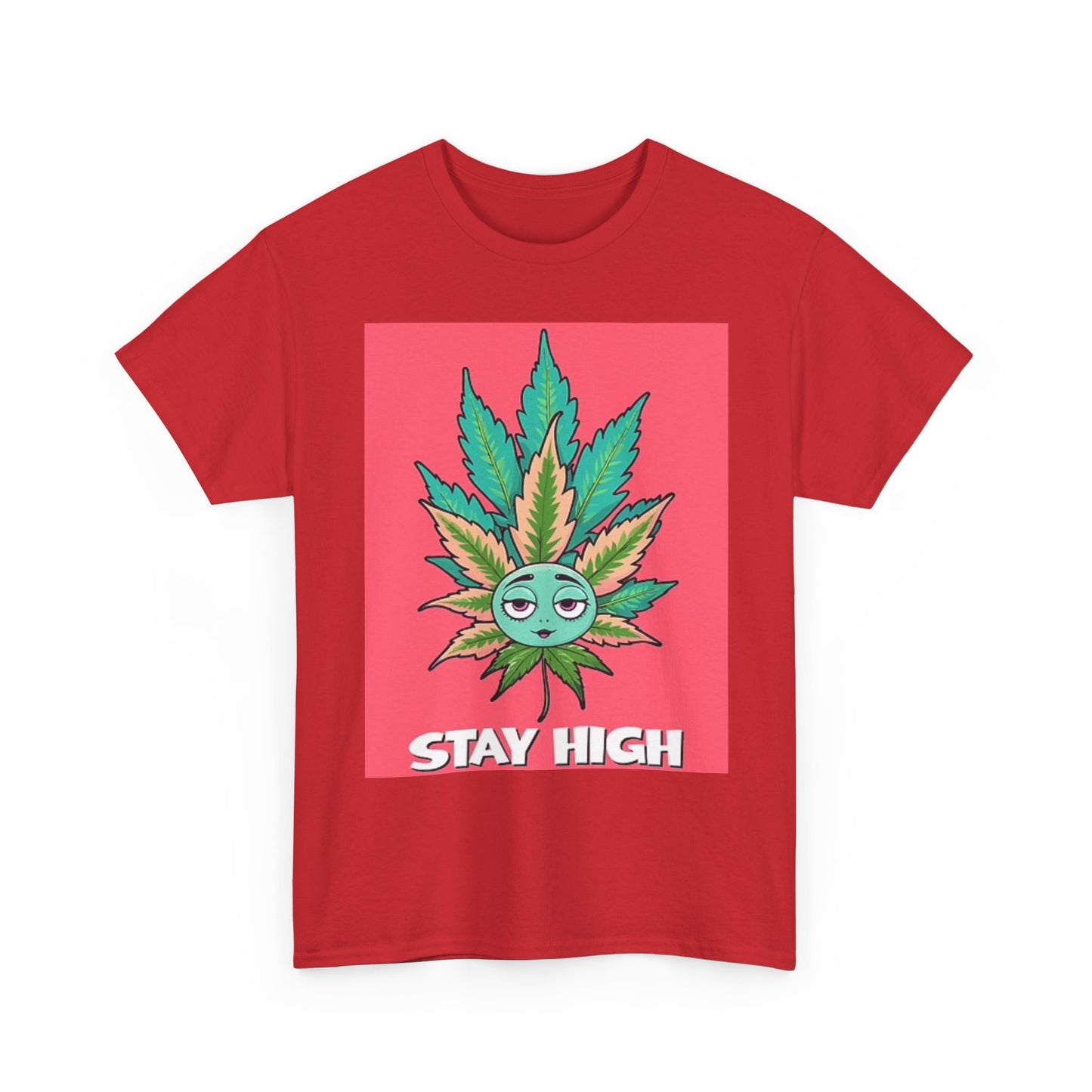 Stay High Graphic T Shirt Weed Leaf Vintage Funny Unisex Heavy Cotton Tee