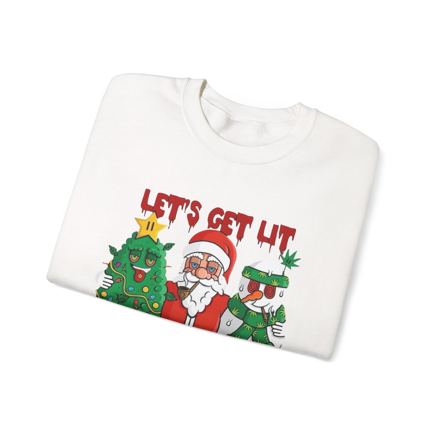 Lets Get Lit Santa Christmas Sweater NEW Unisex Heavy Blend™ Crewneck Sweatshirt