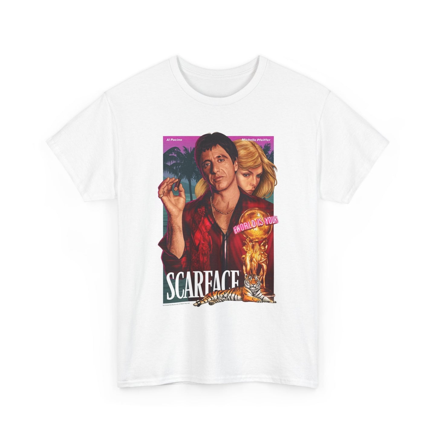 Scarface Graphic T Shirt Vintage Tony Montana Miami Unisex Heavy Cotton Tee