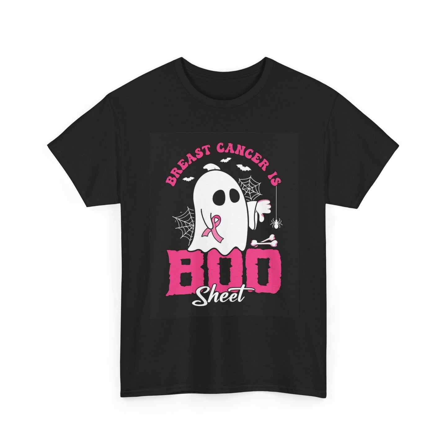 Breast Cancer Is Boo Sheet Funny Graphic T Shirt Unisex Heavy Cotton Tee