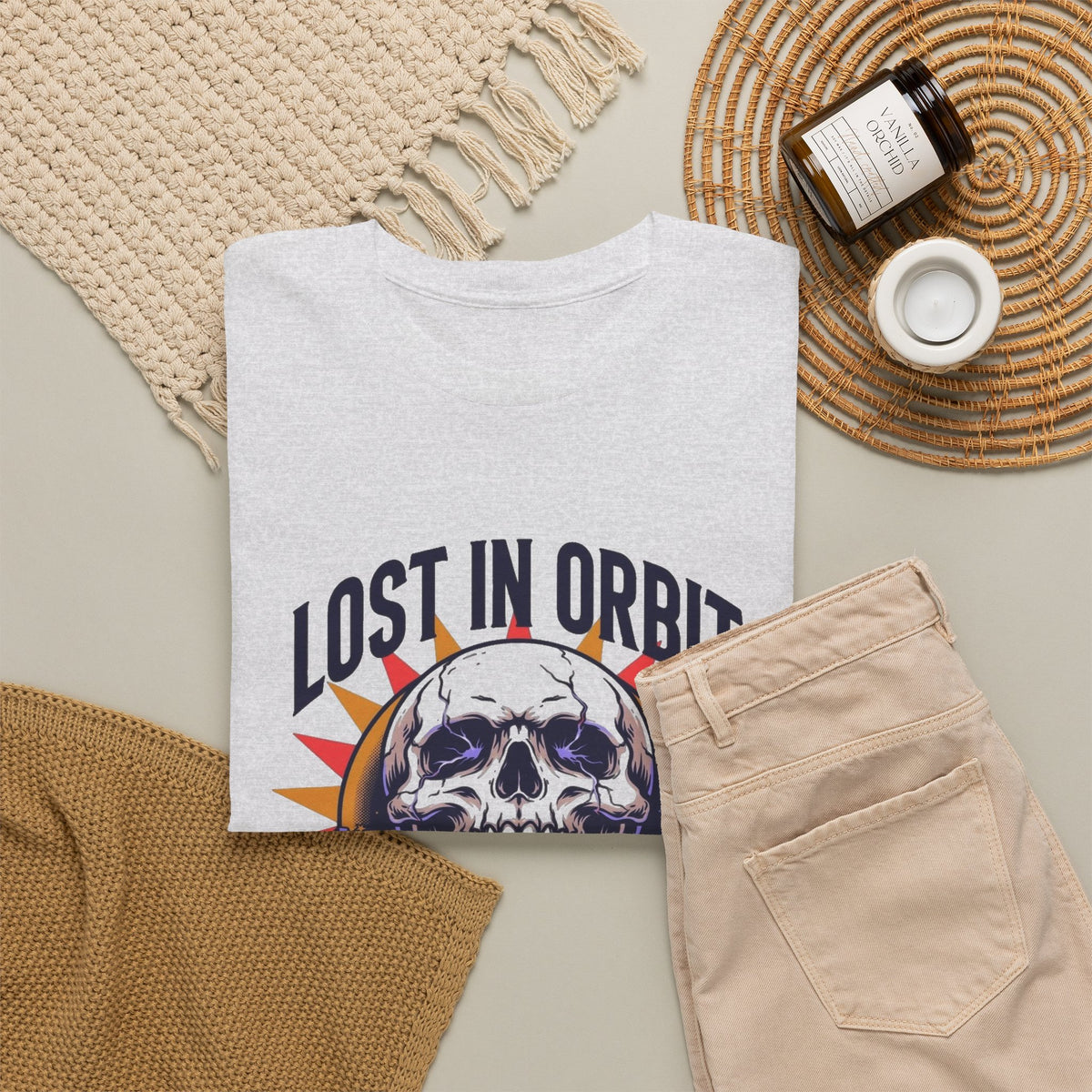 Lost In Orbit Graphic T Shirt Men's Space Alien's Heavy Cotton Tee
