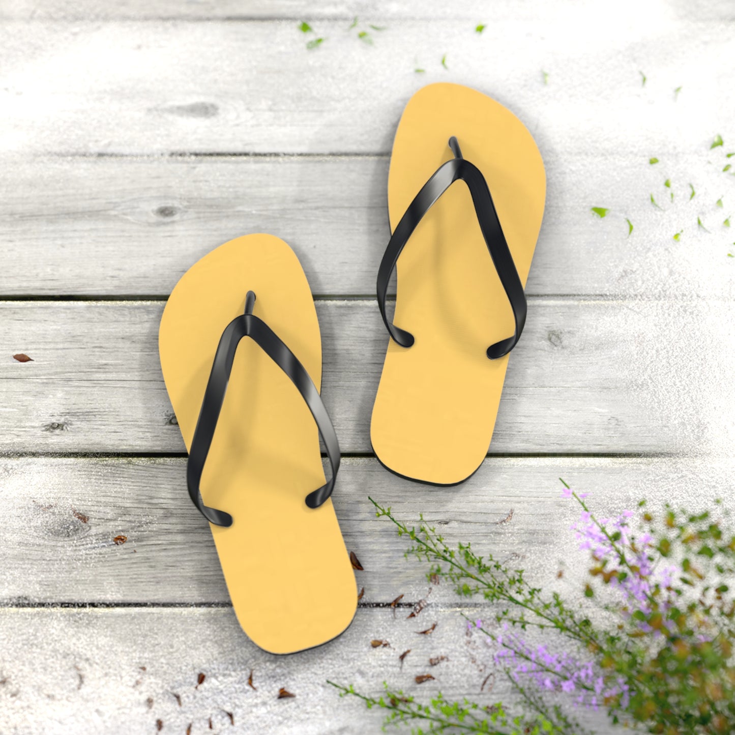 Sandy Yellow Flip Flops, Sandals Slides, Summer Footwear, Brand New