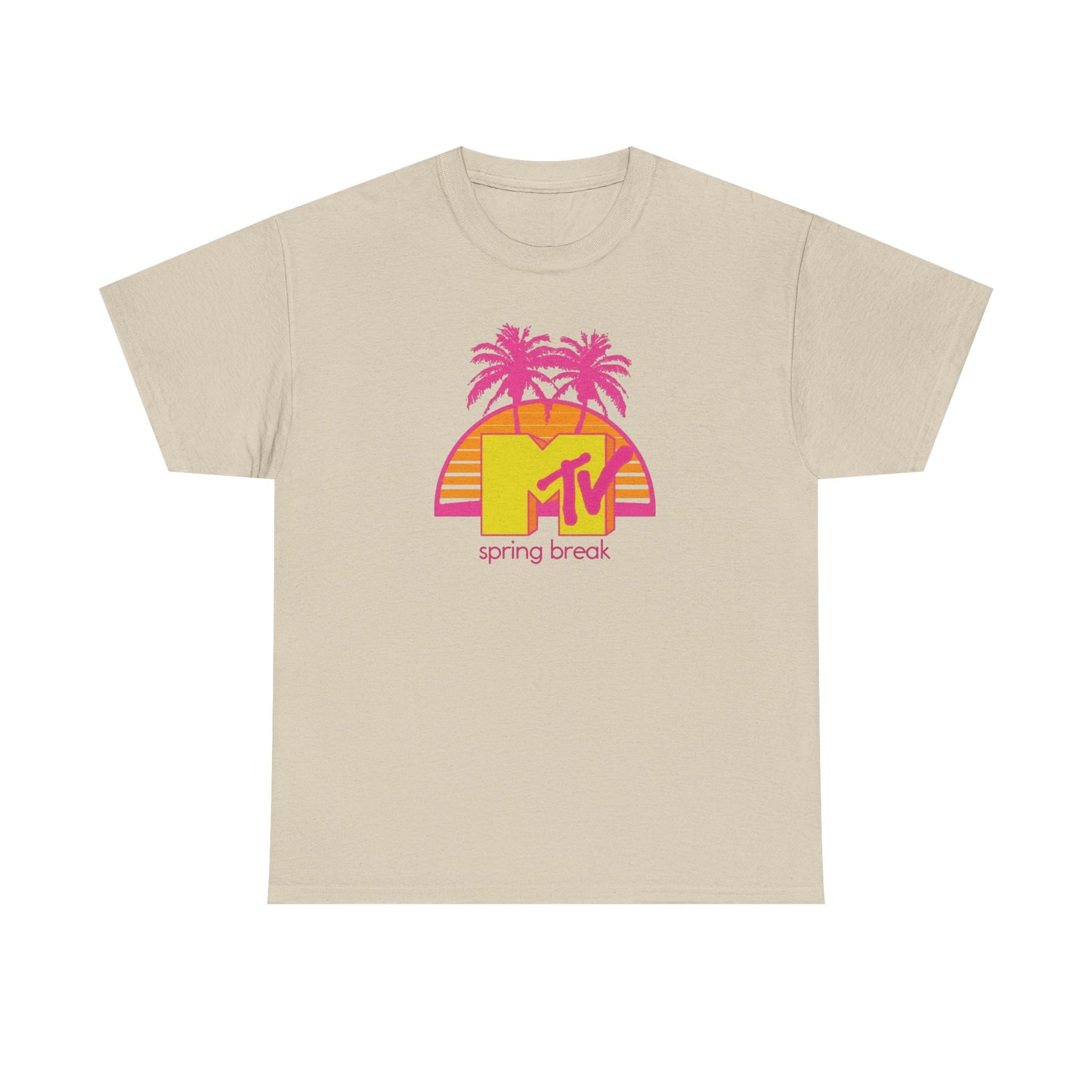 MTV Spring Break Vintage Tropical Graphic T-Shirt Unisex Heavy Cotton Tee