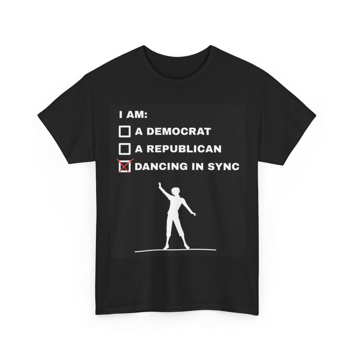 Dancing In Sync Tshirt Democrat or Republican Funny Gift Unisex Heavy Cotton Tee