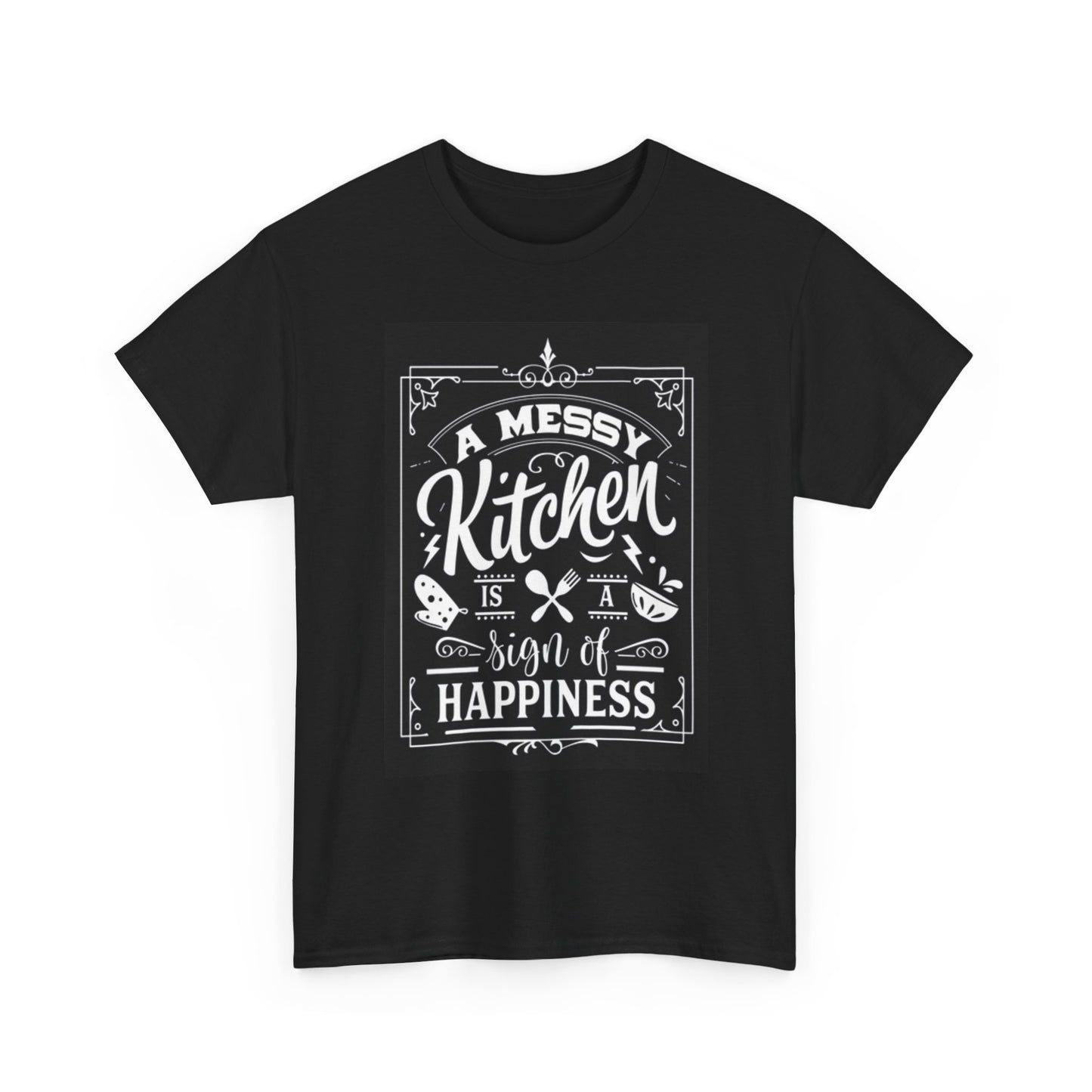 A Messy Kitchen Graphic Shirt Funny Chef Cooks Unisex Heavy Cotton Tee