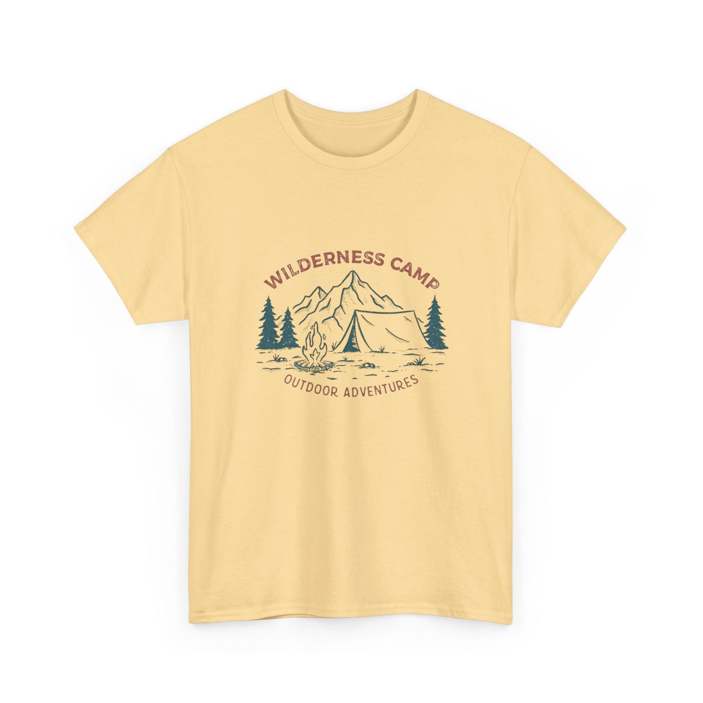 Wilderness Camp Graphic T Shirt Unisex Heavy Cotton Tee