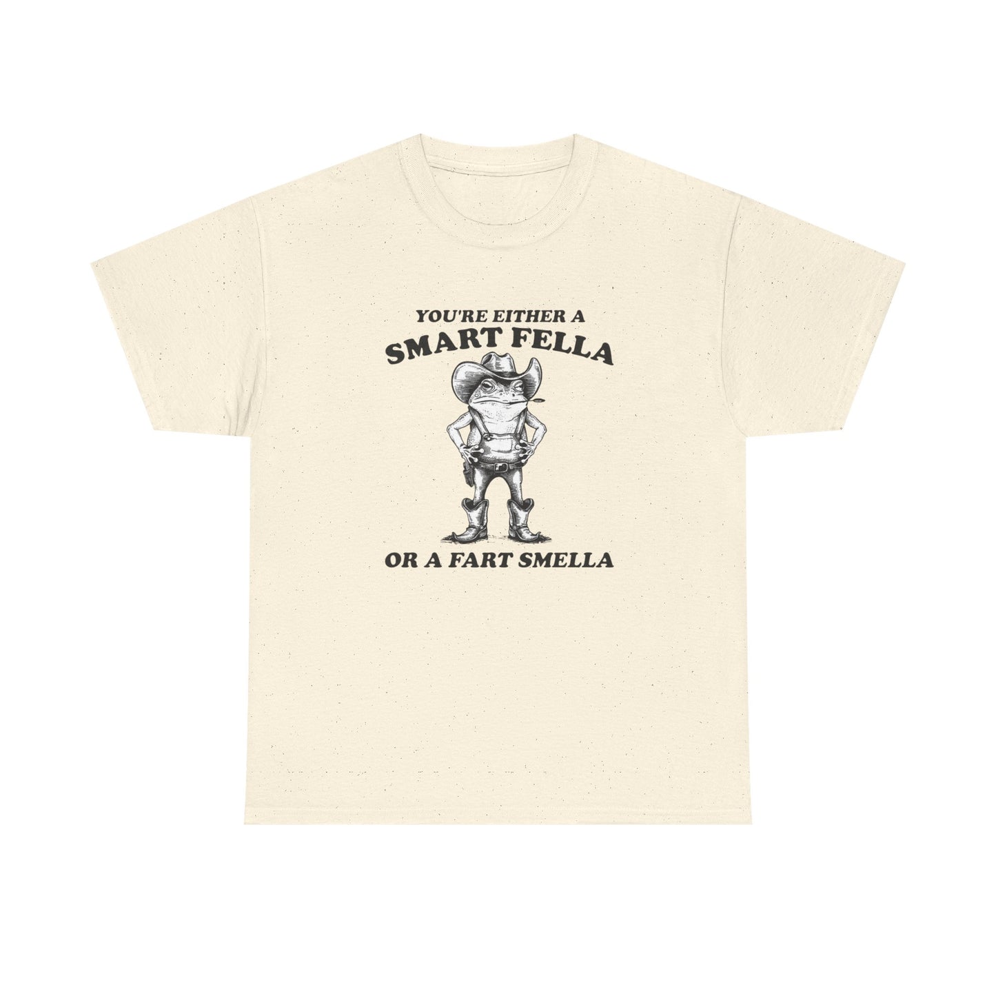 Smart Fella Or Fart Smella Funny Graphic T Shirt Unisex Heavy Cotton Tee