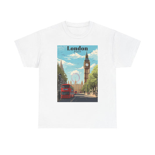 London Graphic T Shirt Vintage Art Photo Retro Unisex Heavy Cotton Tee