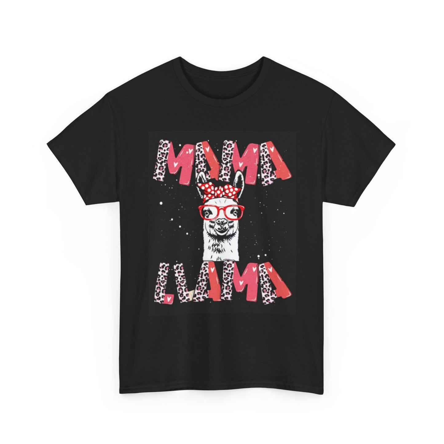 Mama Llama Graphic T Shirt Funny Animal Print Unisex Heavy Cotton Tee