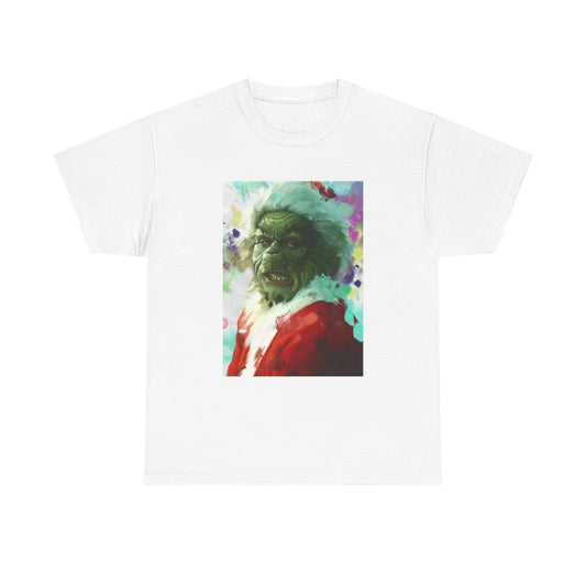 The Grinch Christmas Tshirt Holiday Santa Unisex Heavy Cotton Tee