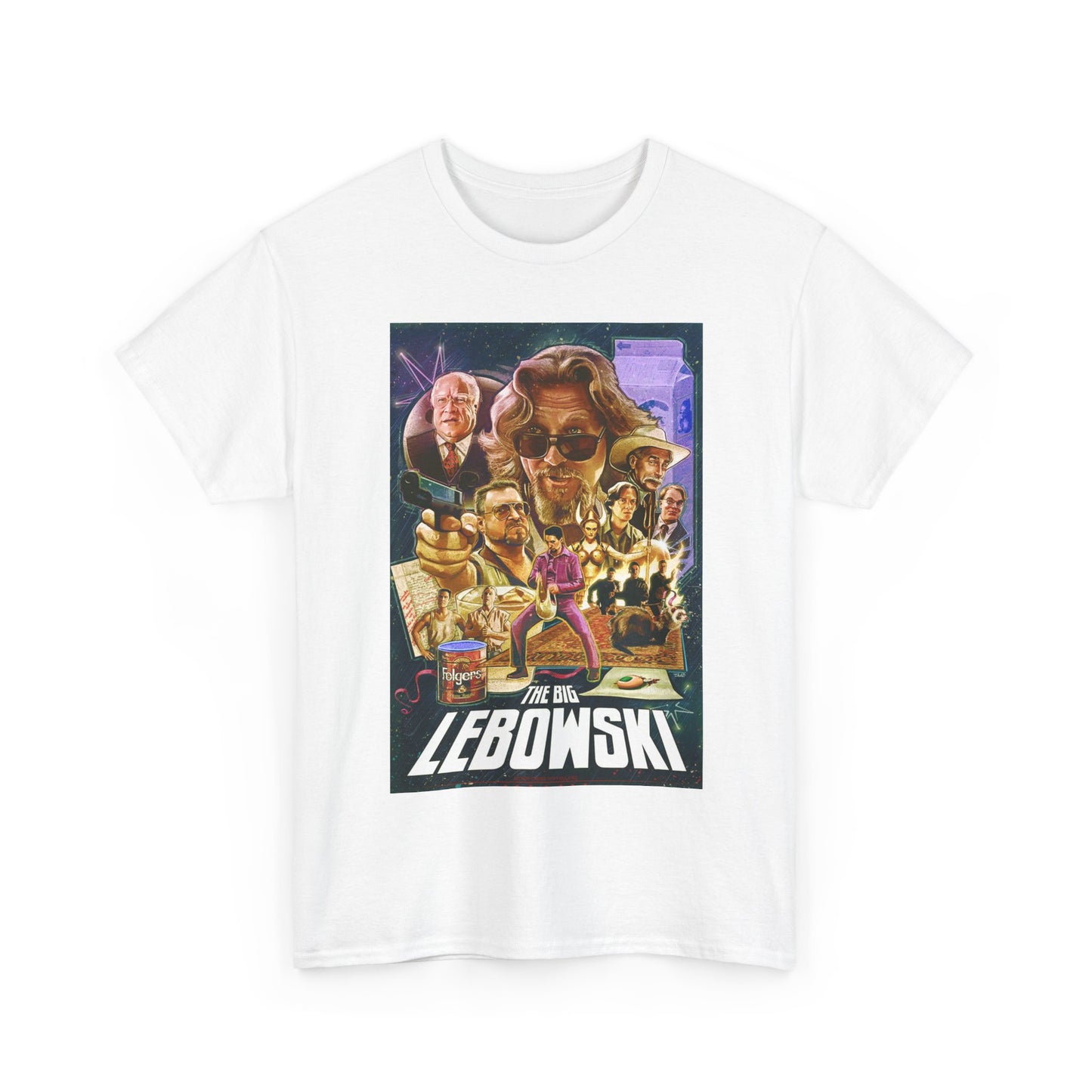 The Big Lebowski Shirt Vintage Movie Poster Retro Unisex Heavy Cotton Tee 90s