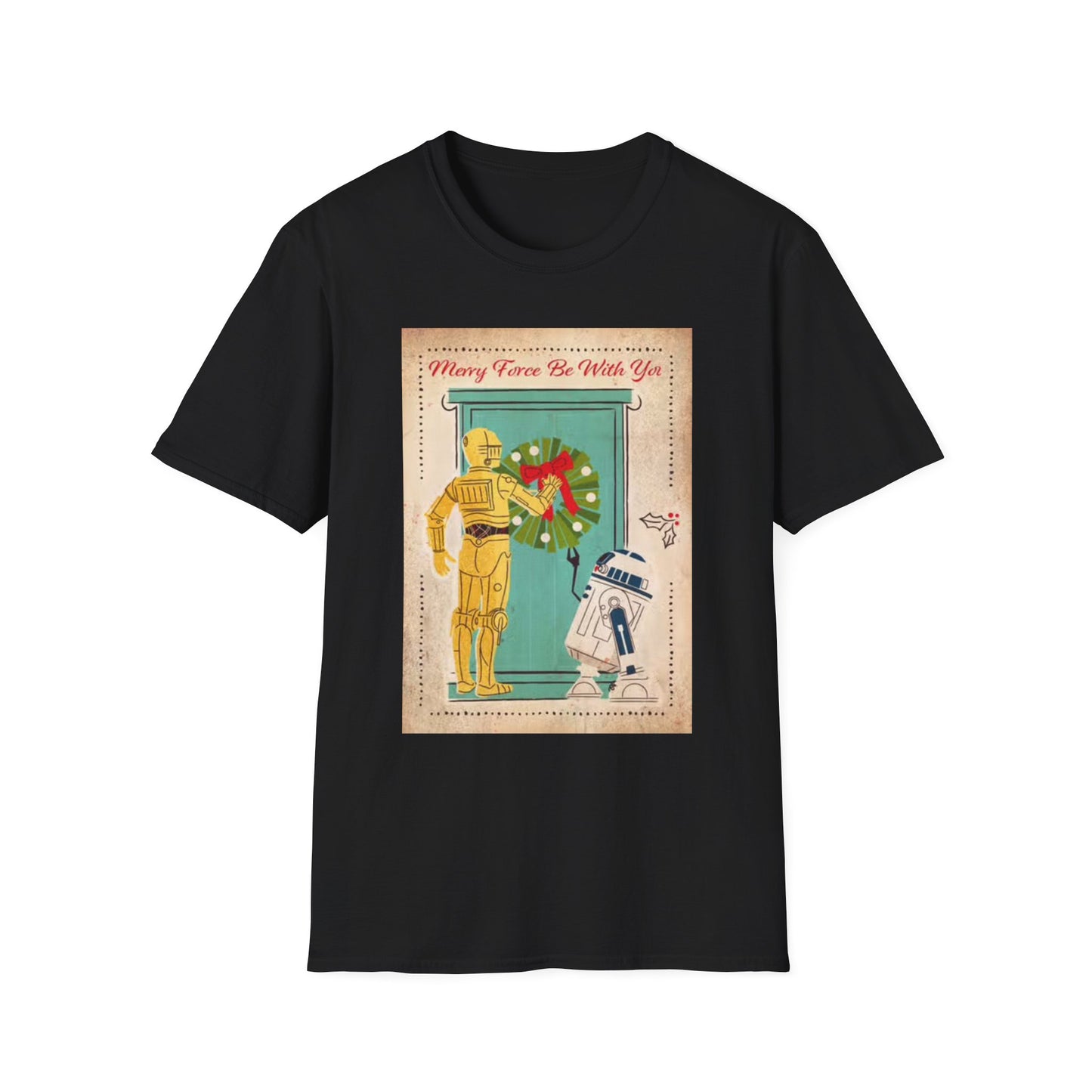 Merry Force Be With You Graphic T Shirt Vintage Star wars Christmas holidays
