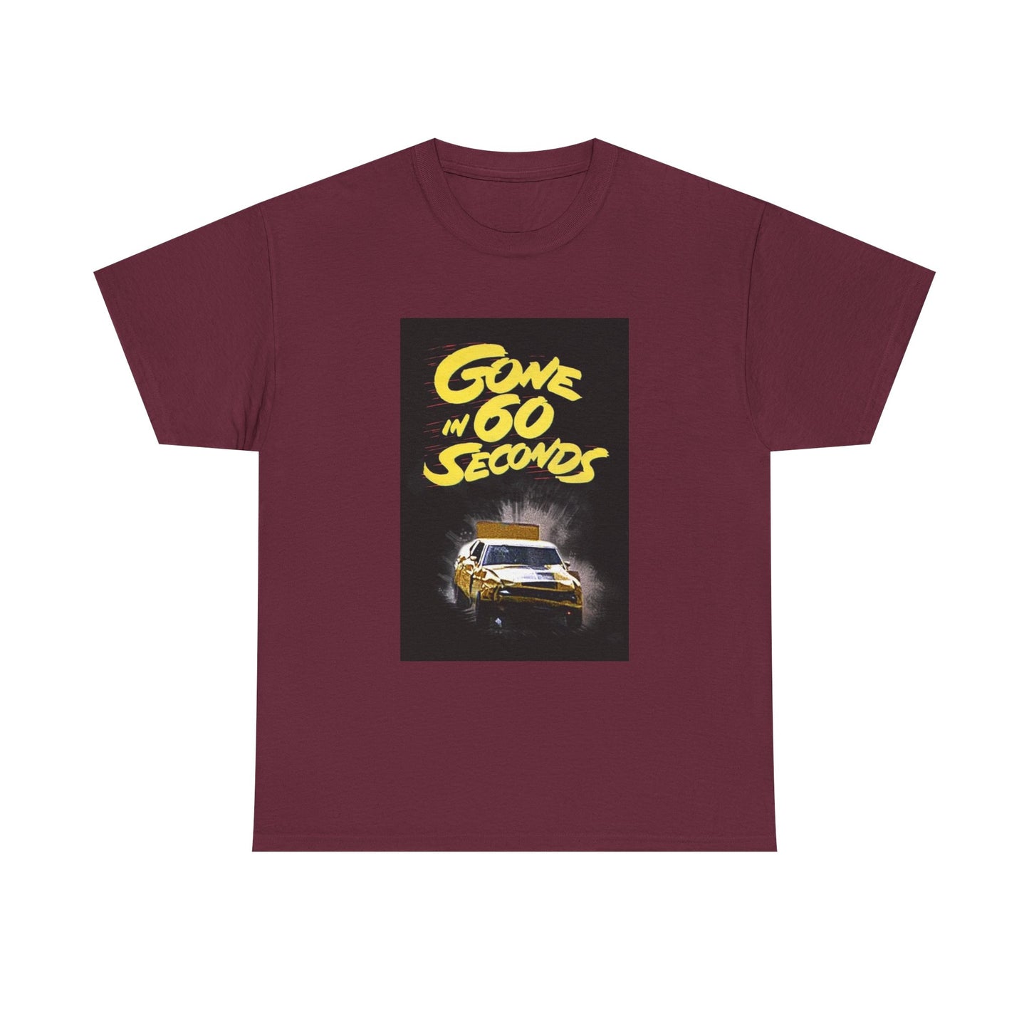 Gone in 60 Seconds Tshirt Vintage Ford Mustang Retro Poster Unisex Heavy Cotton