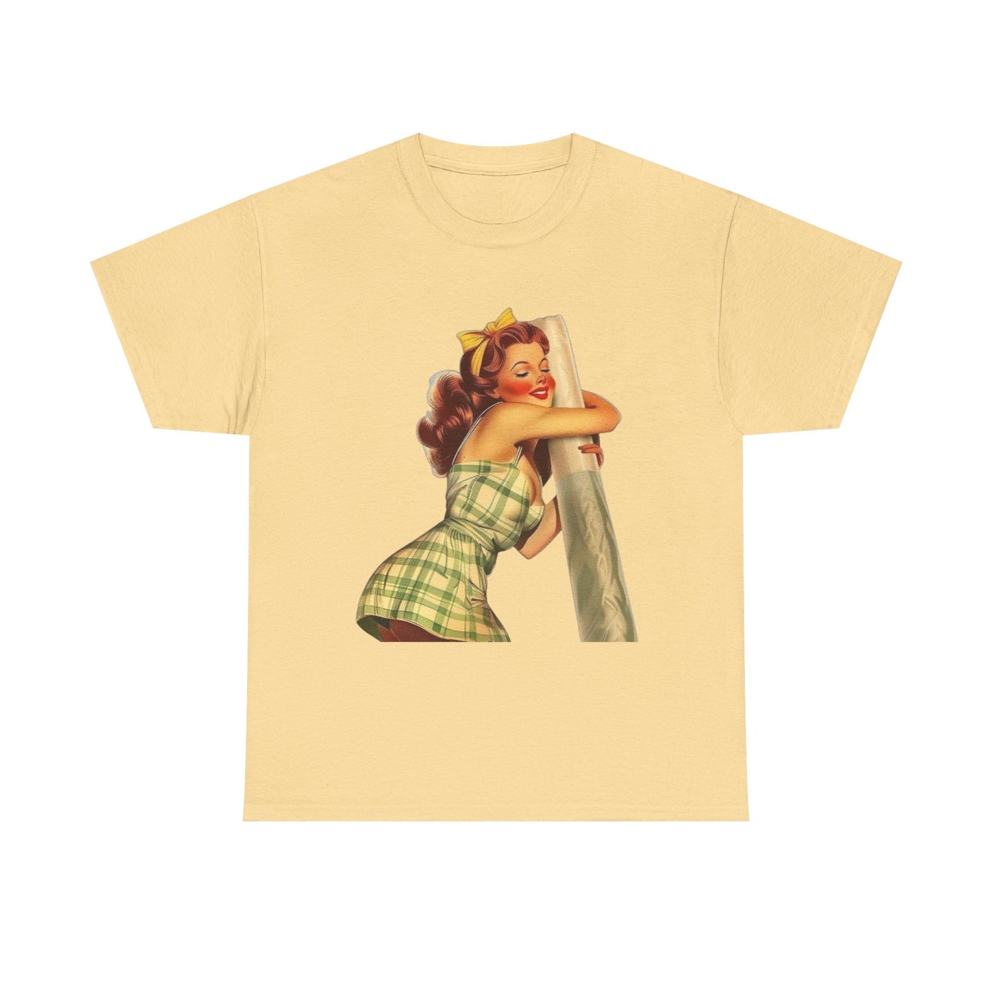 Joint Love Weed Model Pinup Graphic T-Shirt Womens Comfy Cotton Tee NEW