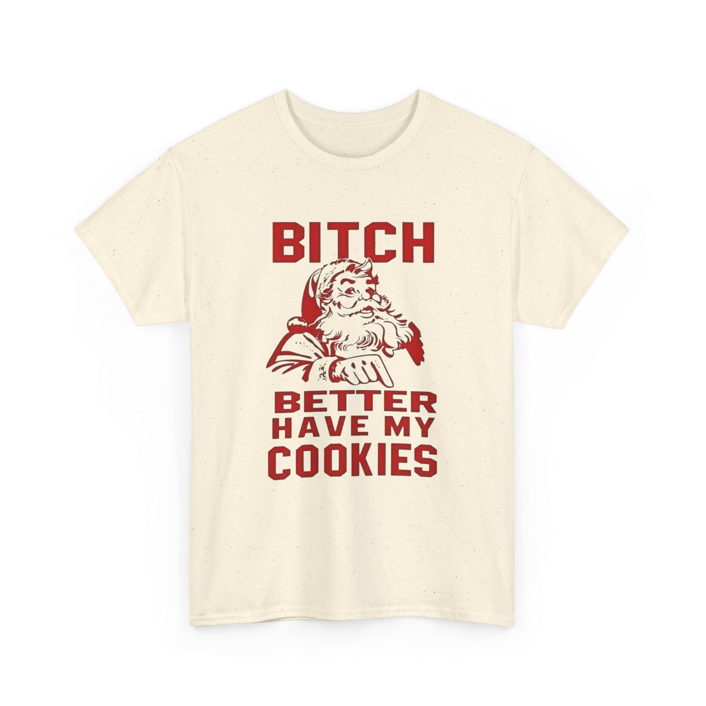 Santa Hilarious Cookies Jokes Christmas Graphic T Shirt Unisex Heavy Cotton Tee