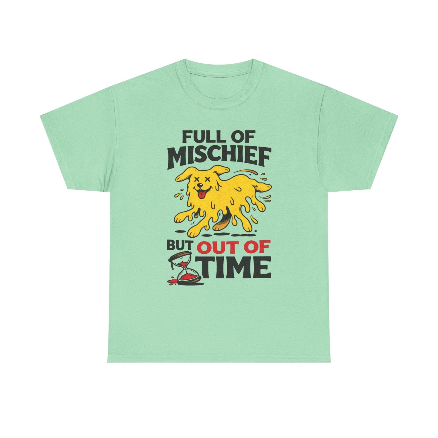Full Of Mischief Funny Dog Graphic T Shirt Men's Heavy Cotton Tee