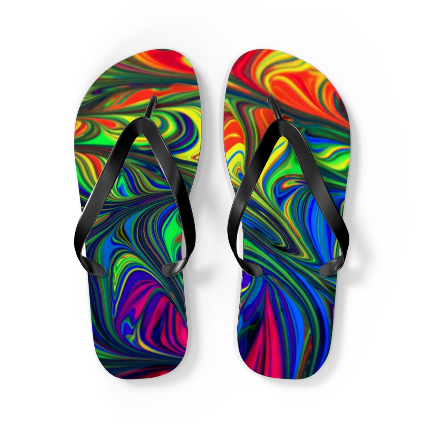 Marble Rainbow Design Flip Flops, Sandals Slides, Summer Footwear, Brand New