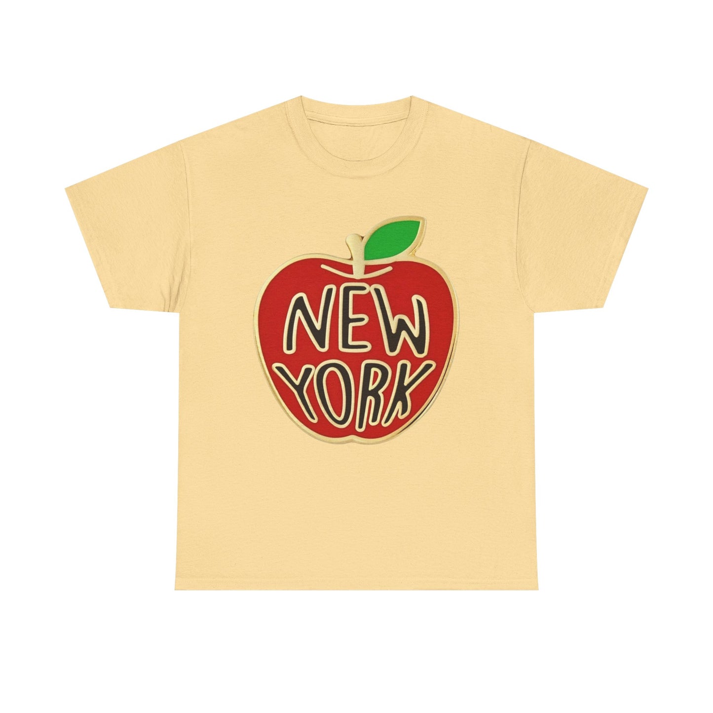 New York Big Apple Gold Graphic T Shirt NEW GIFT Unisex Heavy Cotton Tee