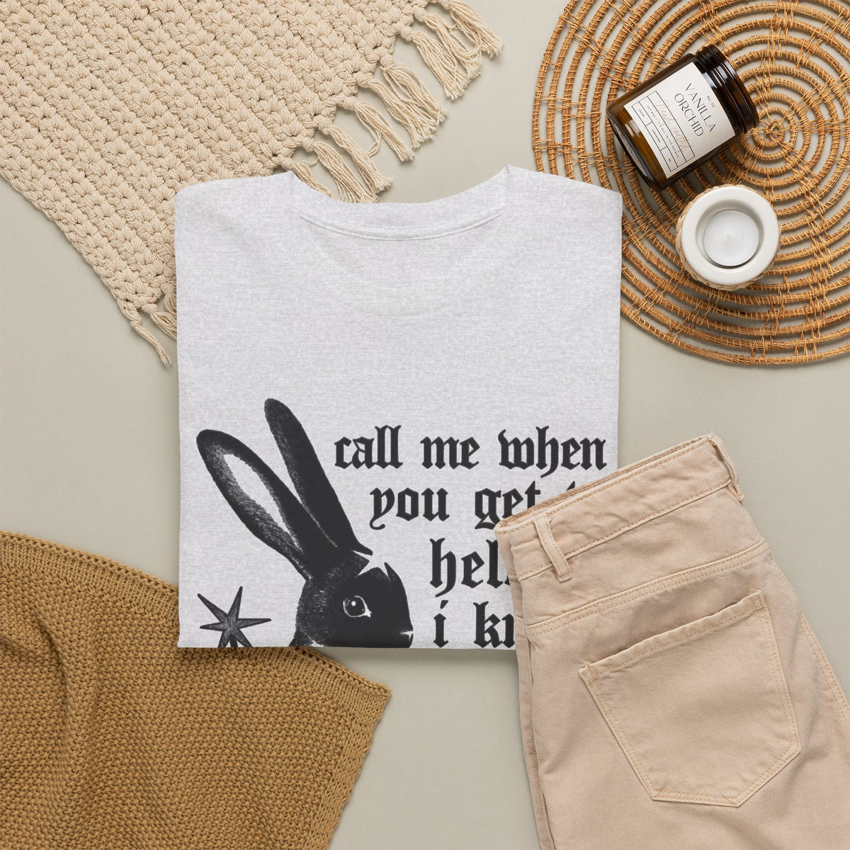 Black Rabbit Telephone Quote T-Shirt Men's Graphic Tee