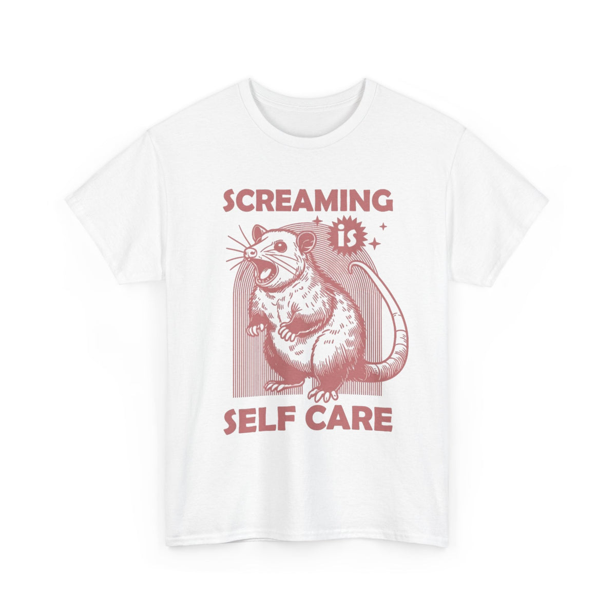 Screaming Self Care Rat T-Shirt Men's Graphic Tee