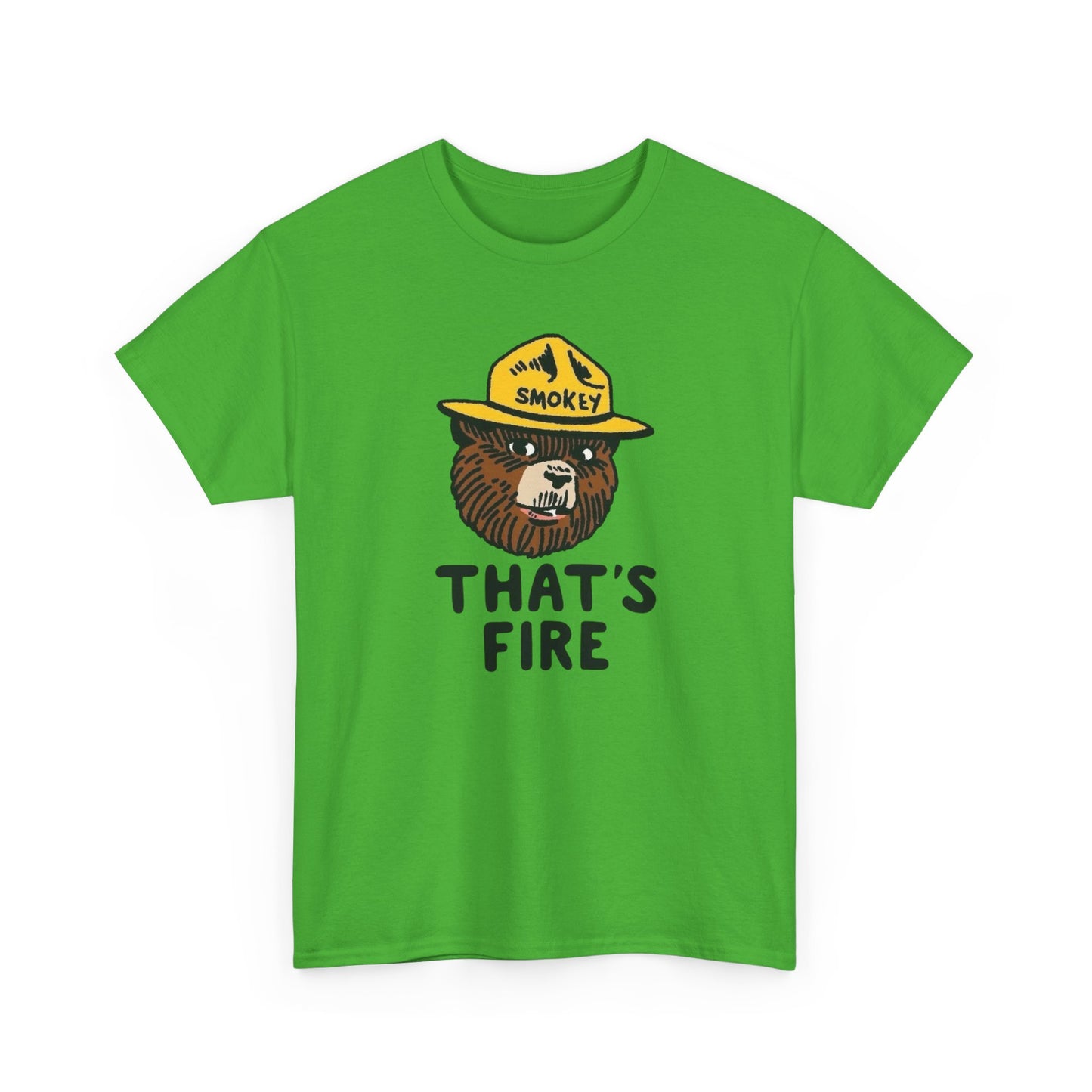 Smokey The Bear That's Fire Funny Graphic T Shirt NEW ADULT TEE VINTAGE